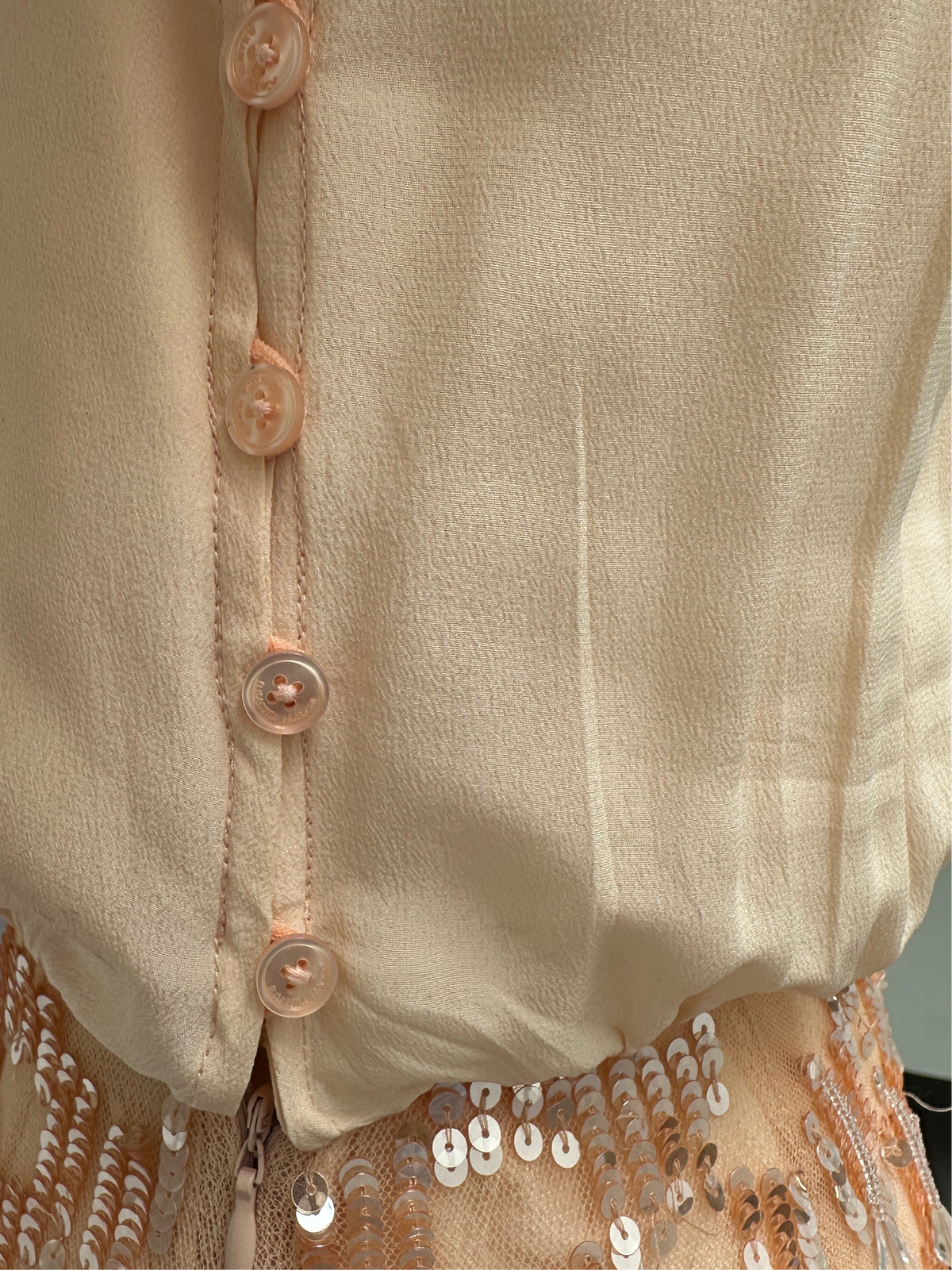 Elisabetta Franchi nude sequin dress - size 40IT