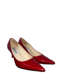 Jimmy Choo Aza red patent point toe pump heels shoes - size 36