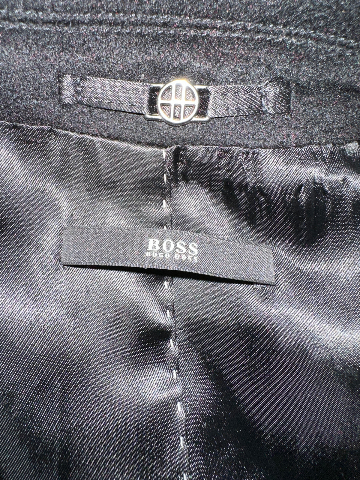 Hugo Boss long black belted coat - size 34