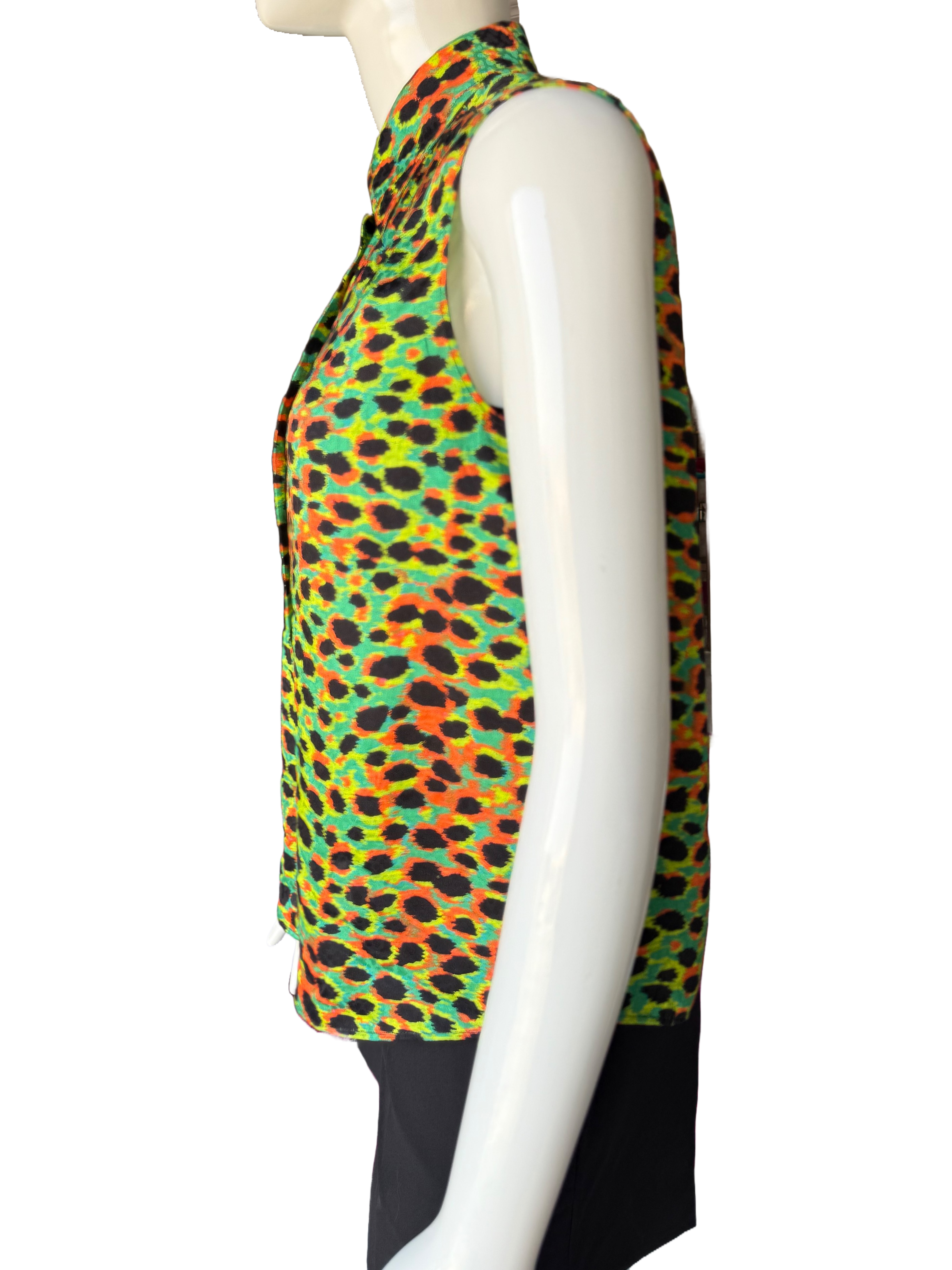 Dior green leopard and multicolor shirt - size 36