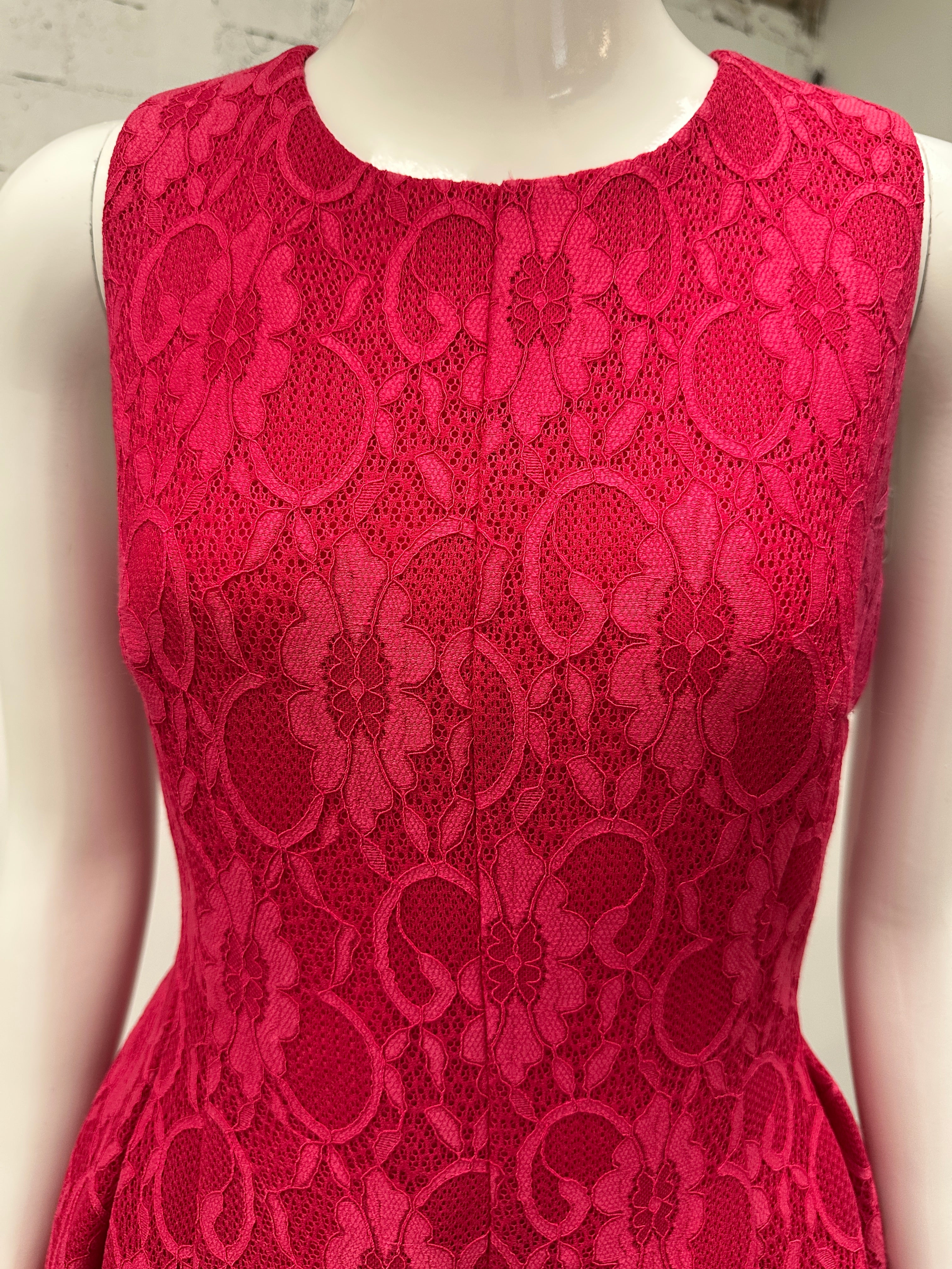 Calvin Klein pink floral lace dress - size 40