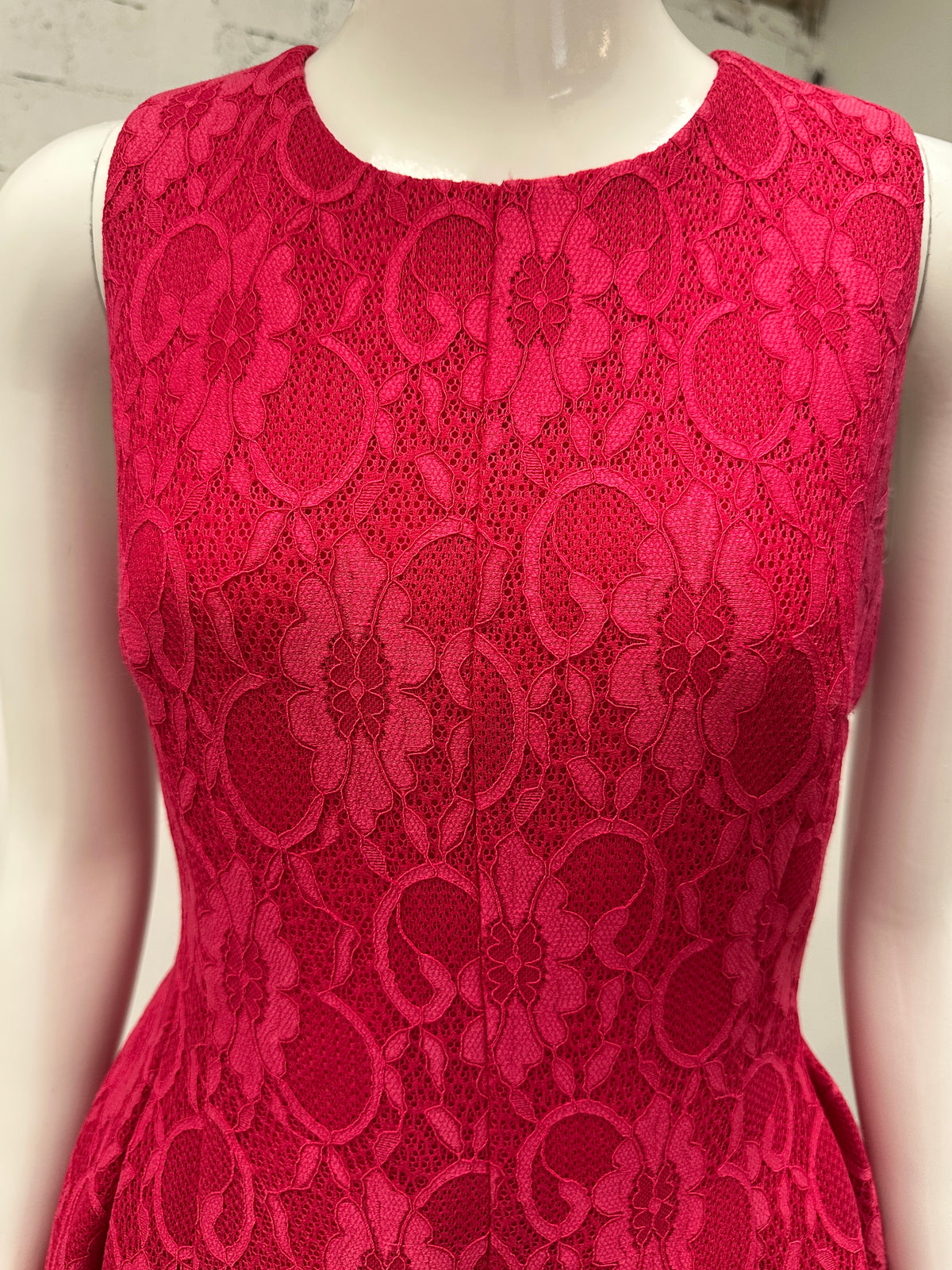Calvin Klein pink floral lace dress - size 40