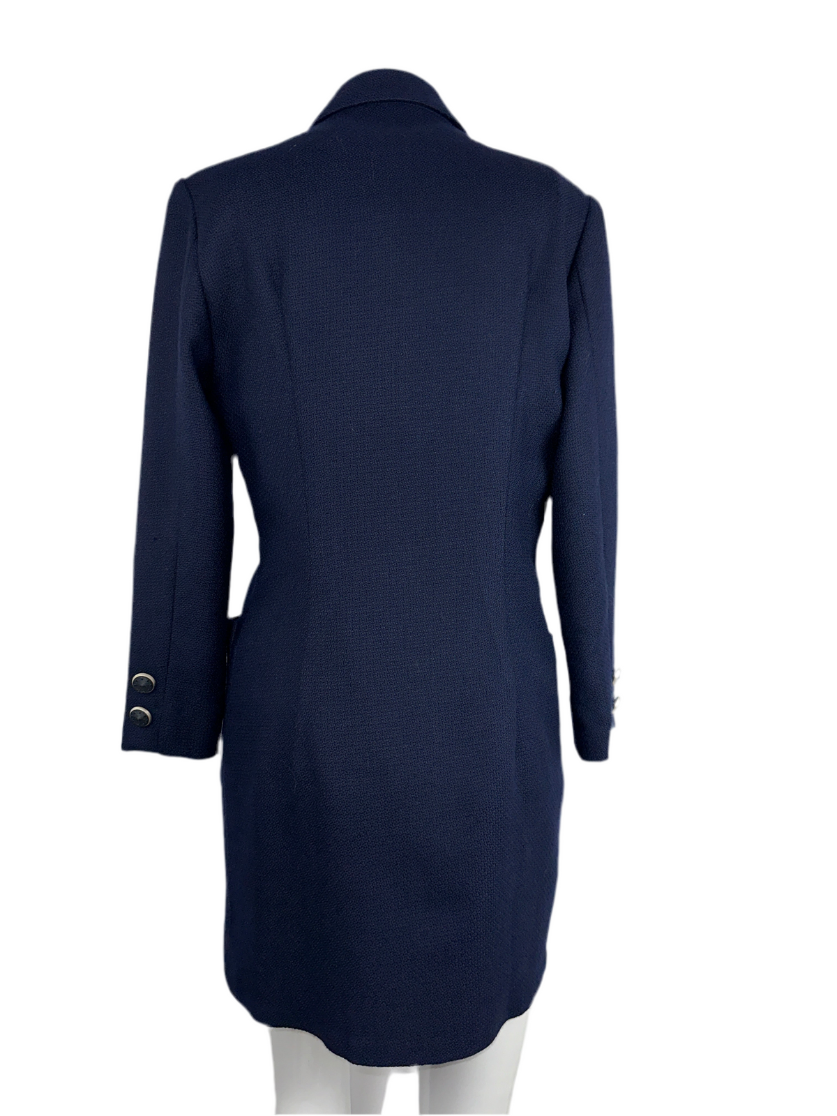 Made to measure navy blue dress with suit jacket effect - size 34