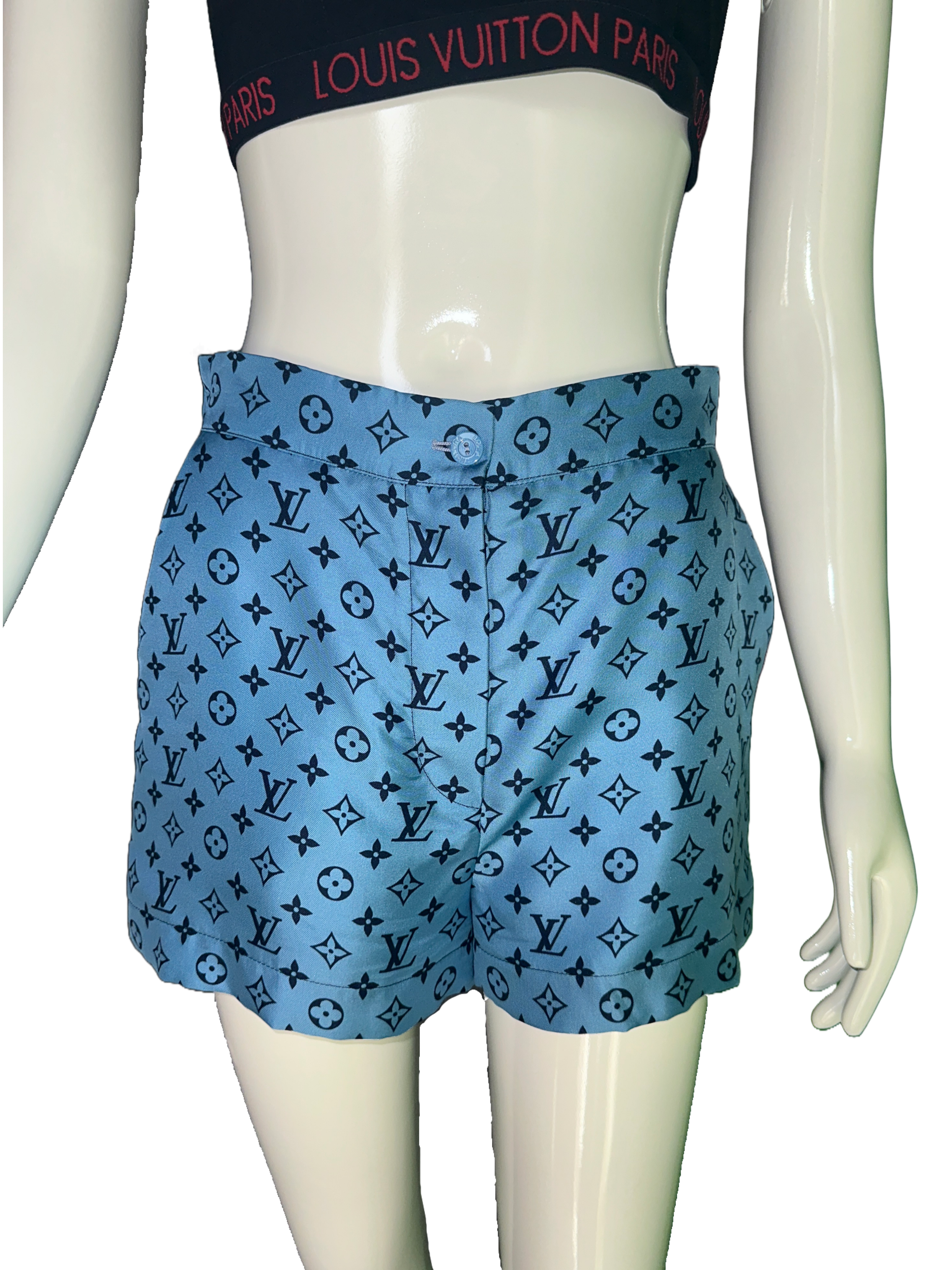 Louis Vuitton blue monogrammed shorts - size 36