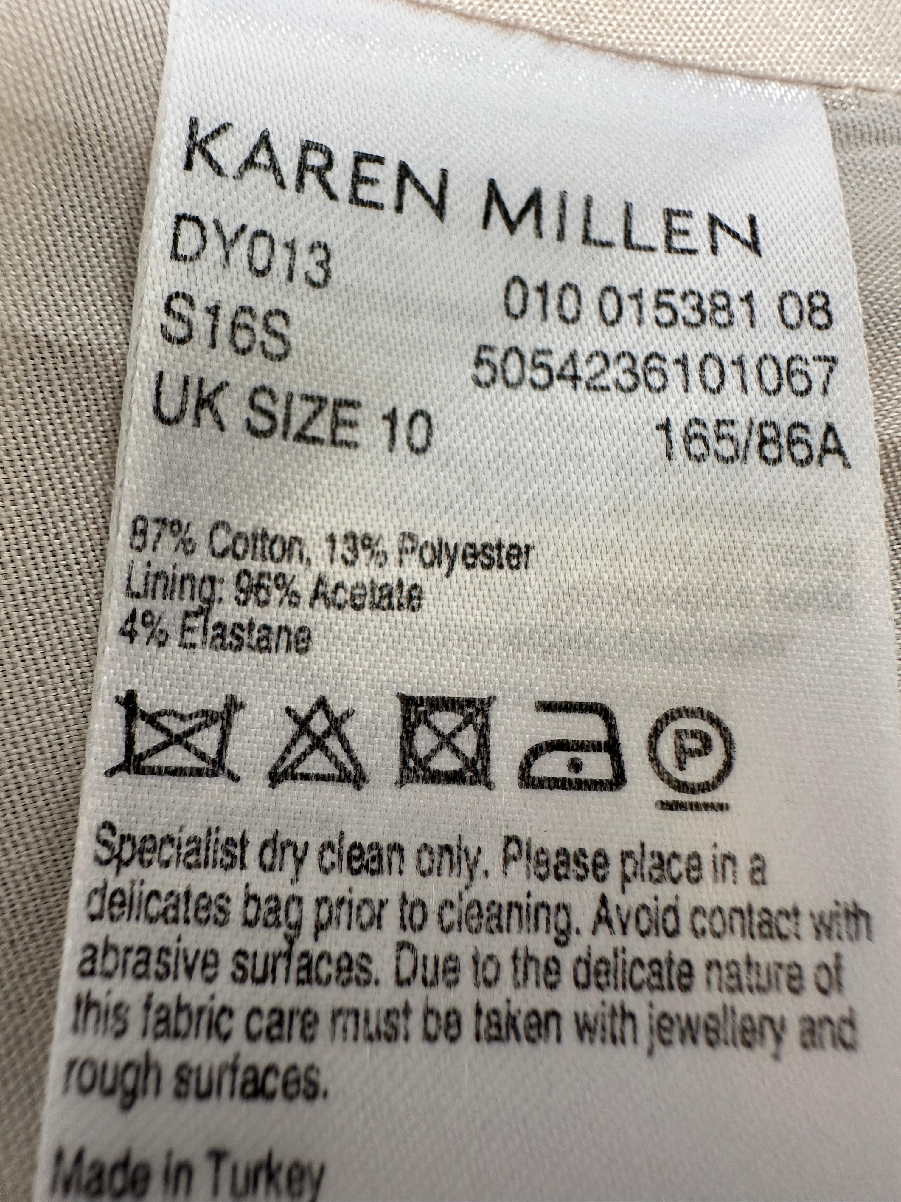 Karen Millen blue and white textured dress - size 38