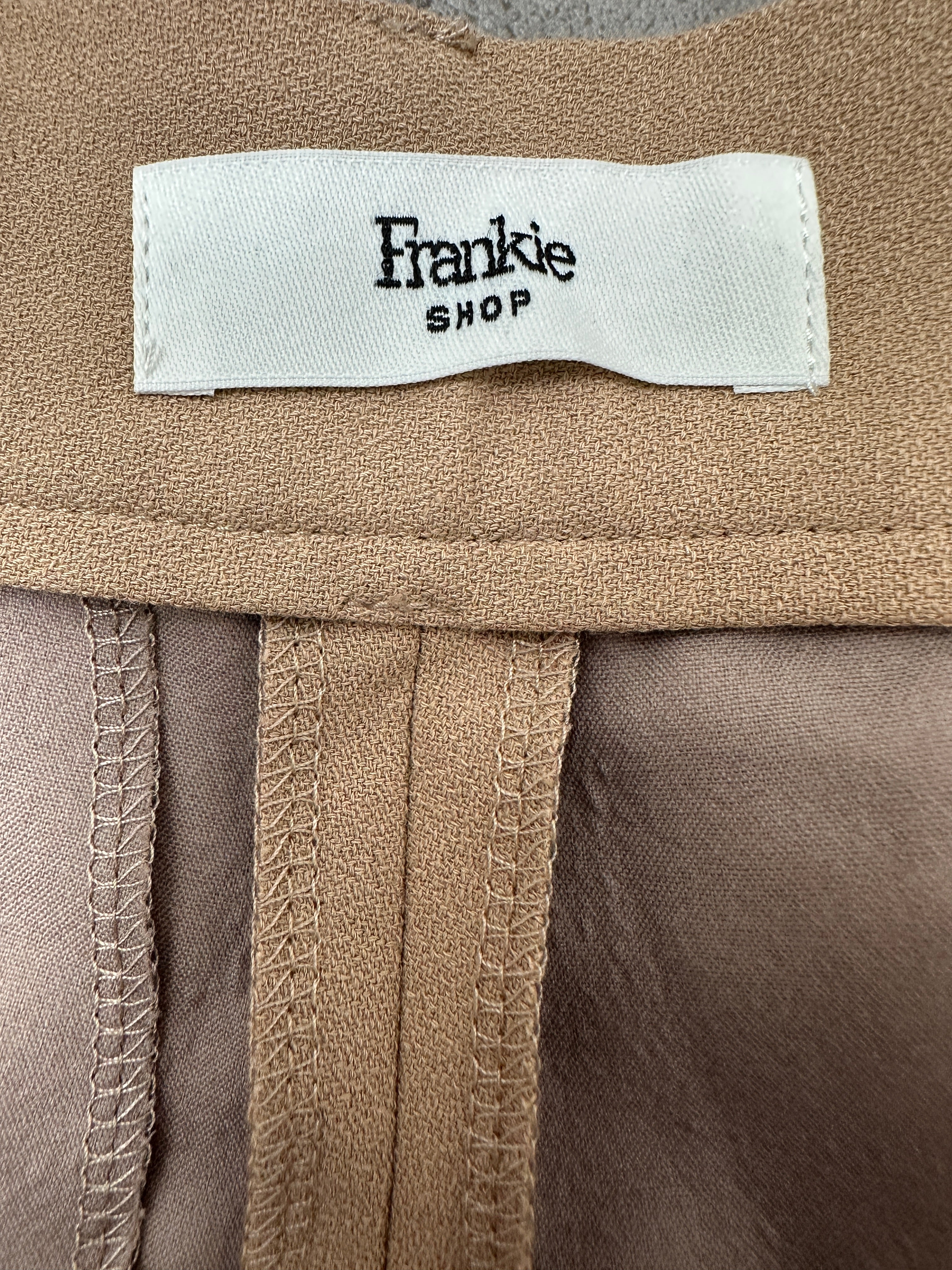 The Frankie Shop beige belted wide-leg pants - size 36