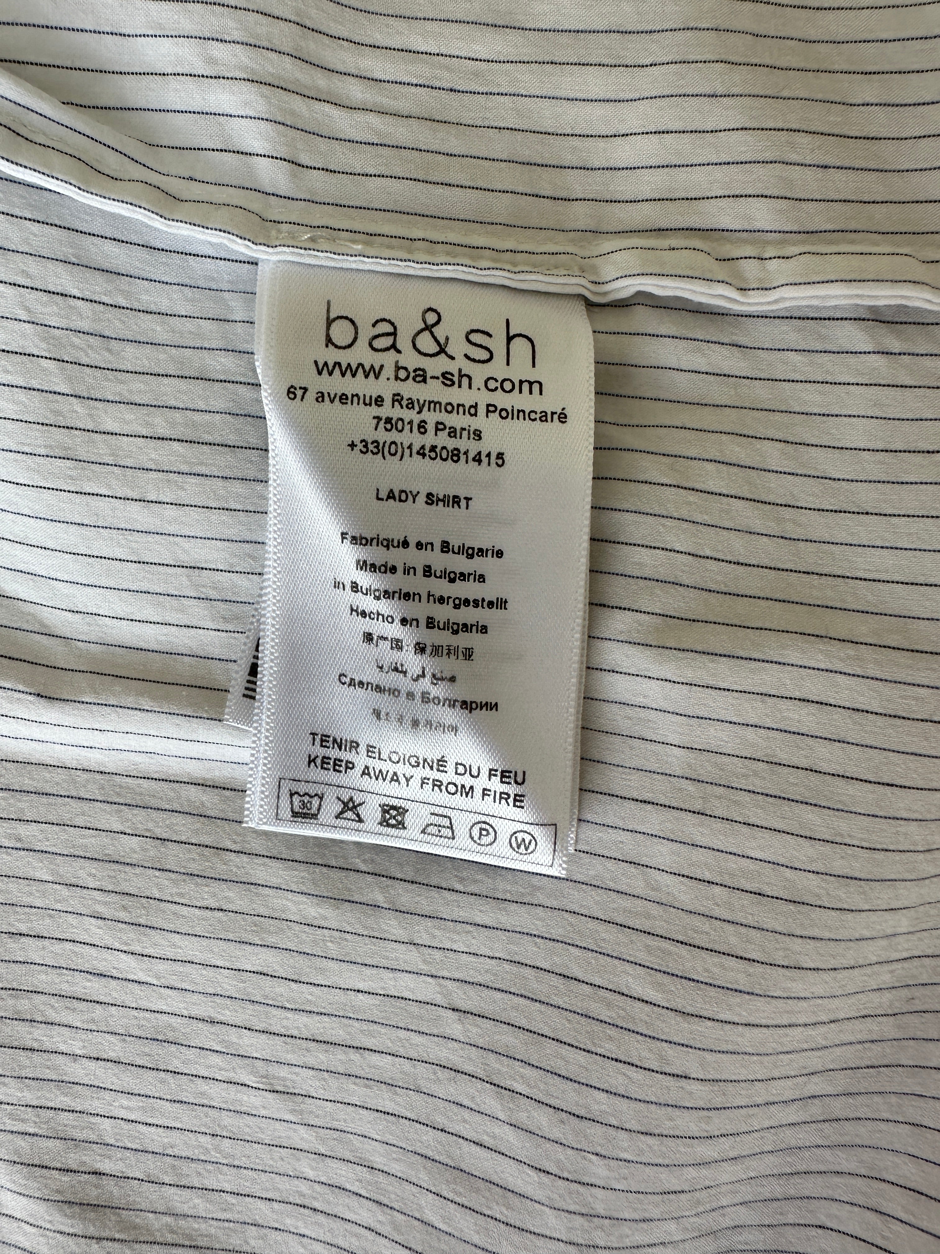 Ba&sh Shirt cotton white and blue stripes - size 32