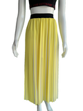 Karl Lagerfeld long yellow and white pleated skirt - size 36