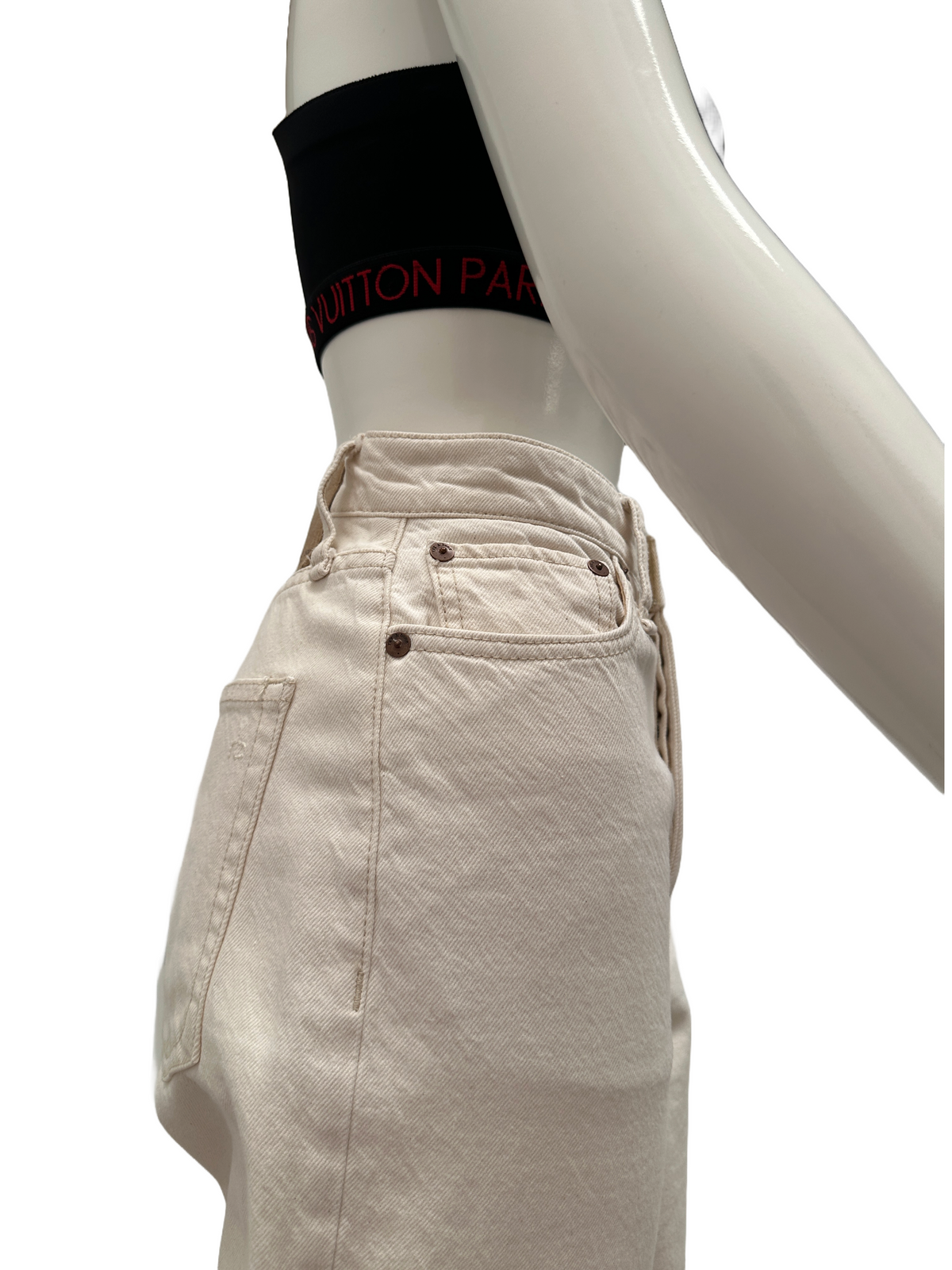 Rag & Bone white Alissa high-rise barrel leg - size 26