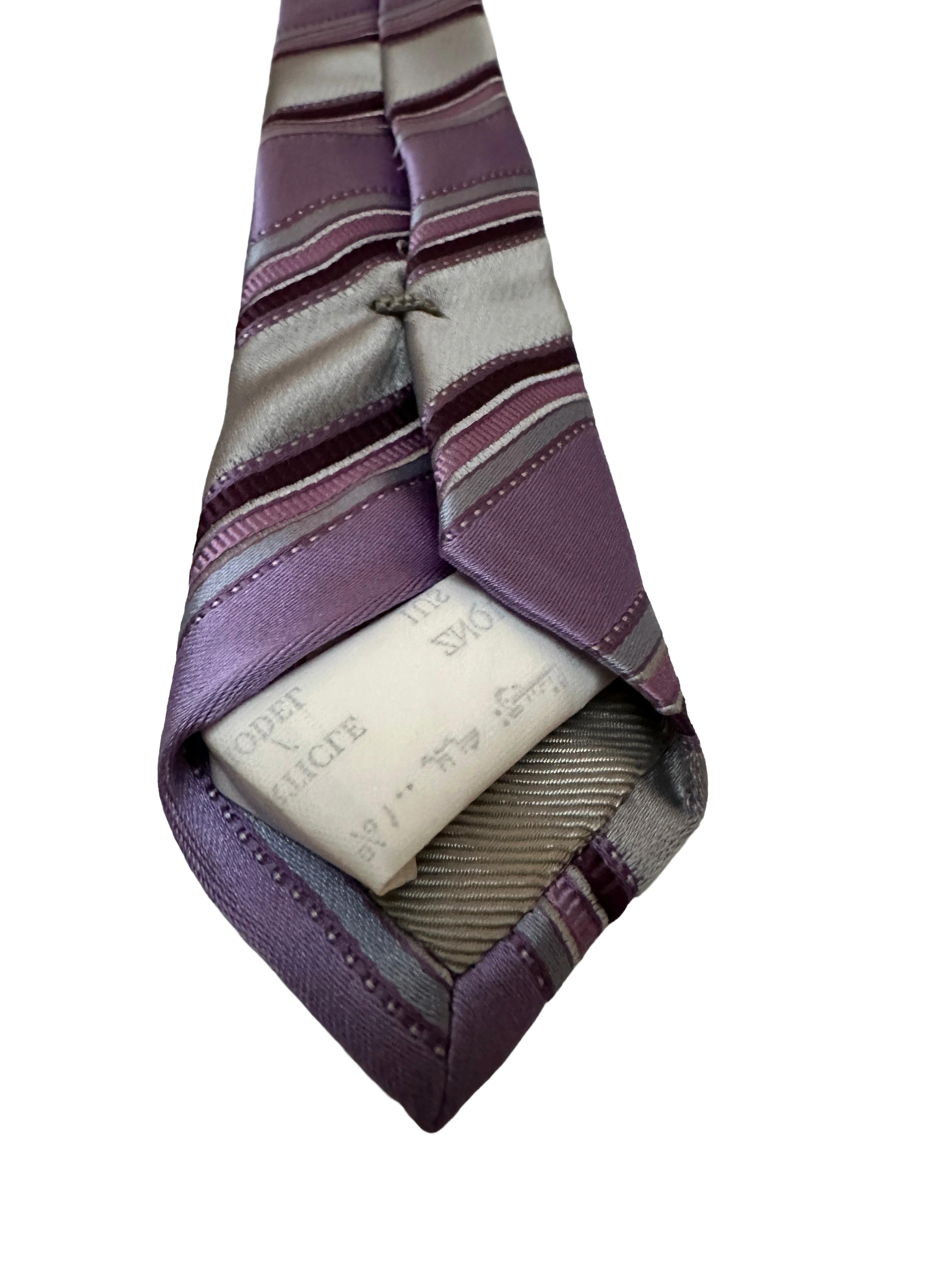 Ermenegildo Zegna silk tie (lavender stripes)
