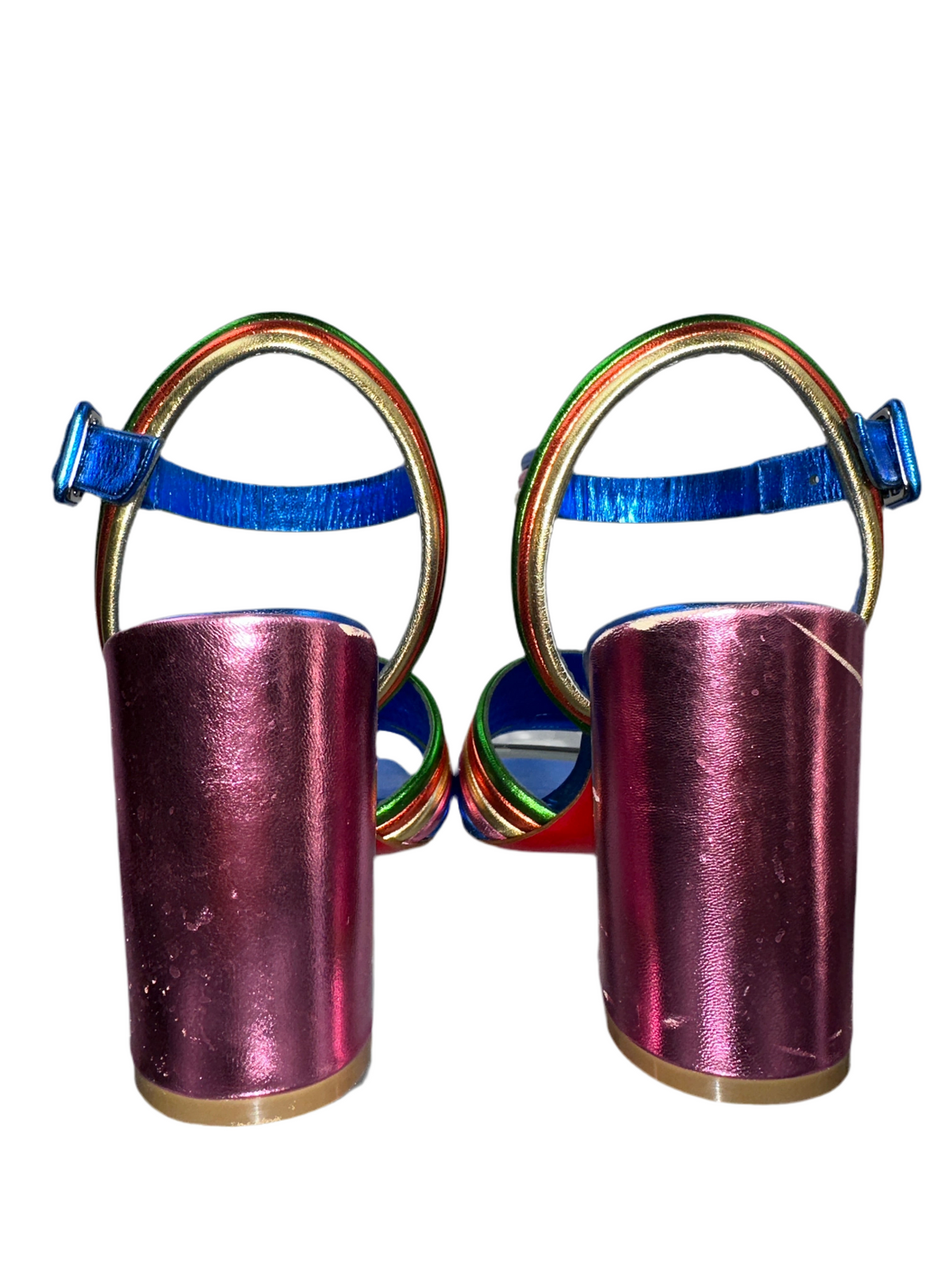 Louboutin Manola 85 Kid Laminato sandals in multicolor metallic leather - size 36
