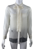 Dior transparent white top with dot detail - size 36