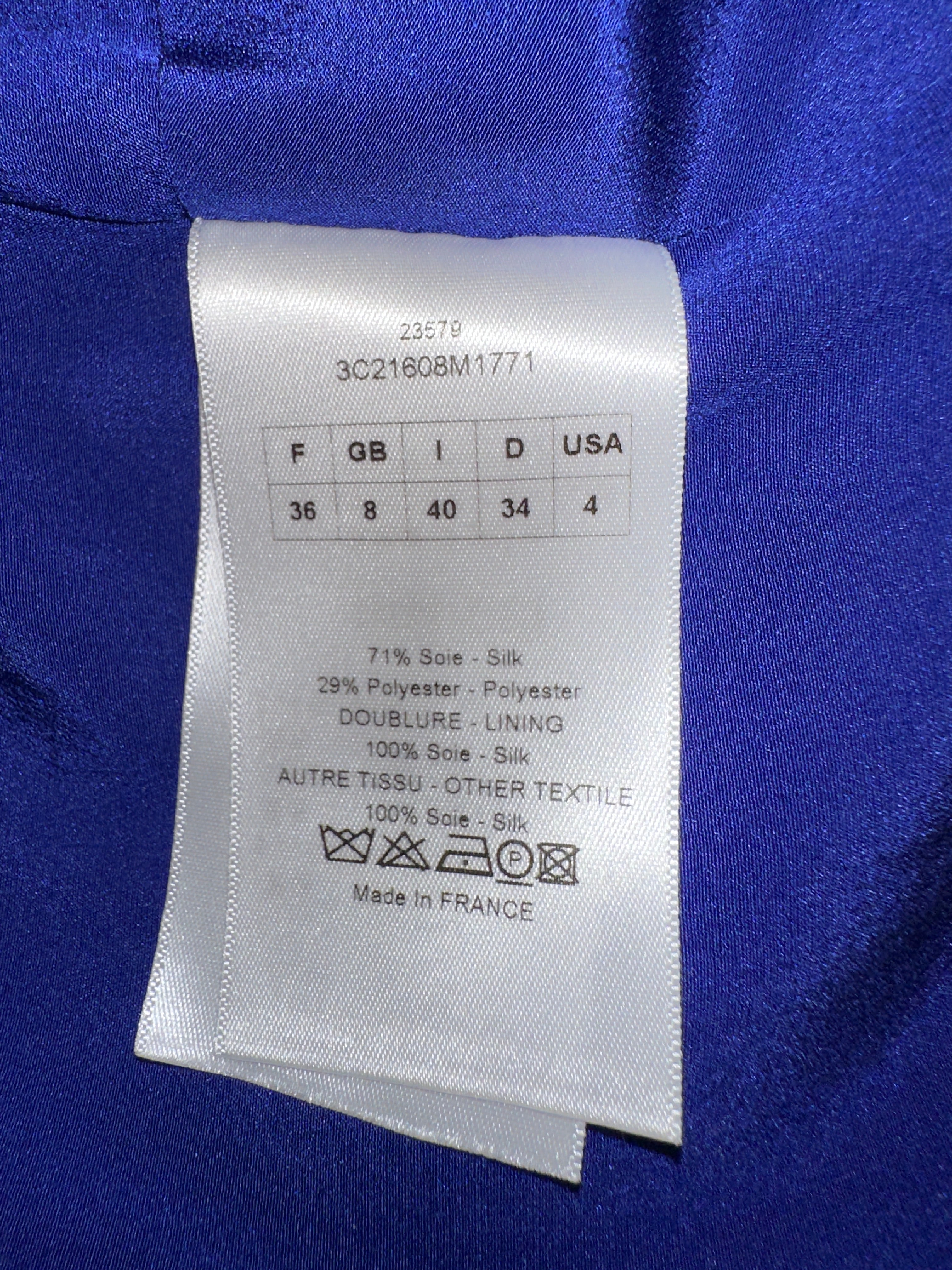 Dior blue white and black geometric dress - size 36
