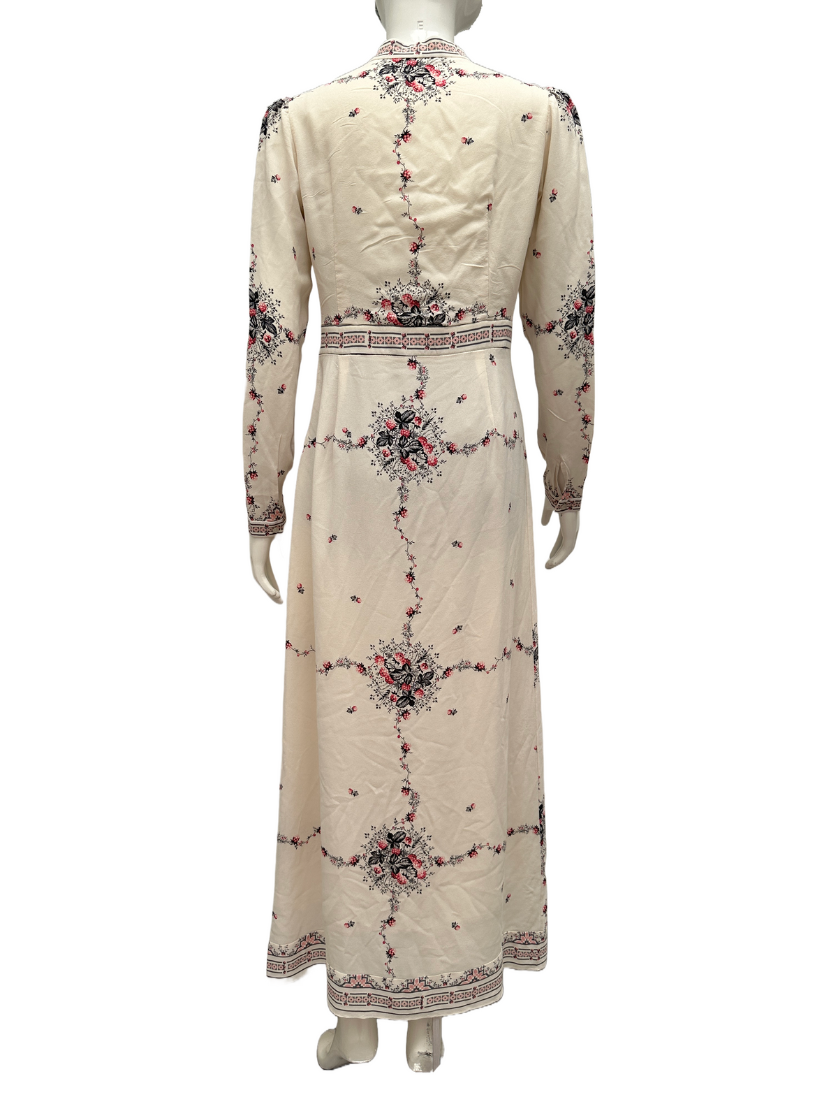 Vilshenko off-white dress with pink and grey motif - size 40