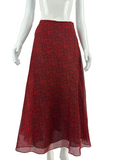 Dior red long skirt with black leopard print - size 36