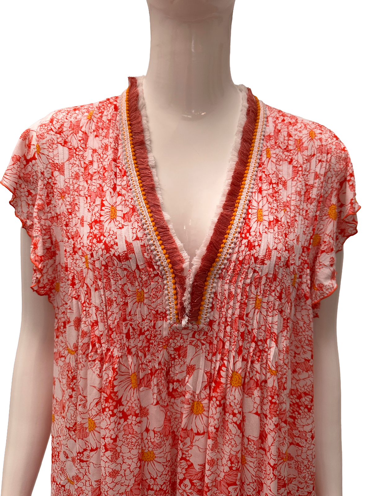 Poupette St Barth Sasha floral red dress - size 36