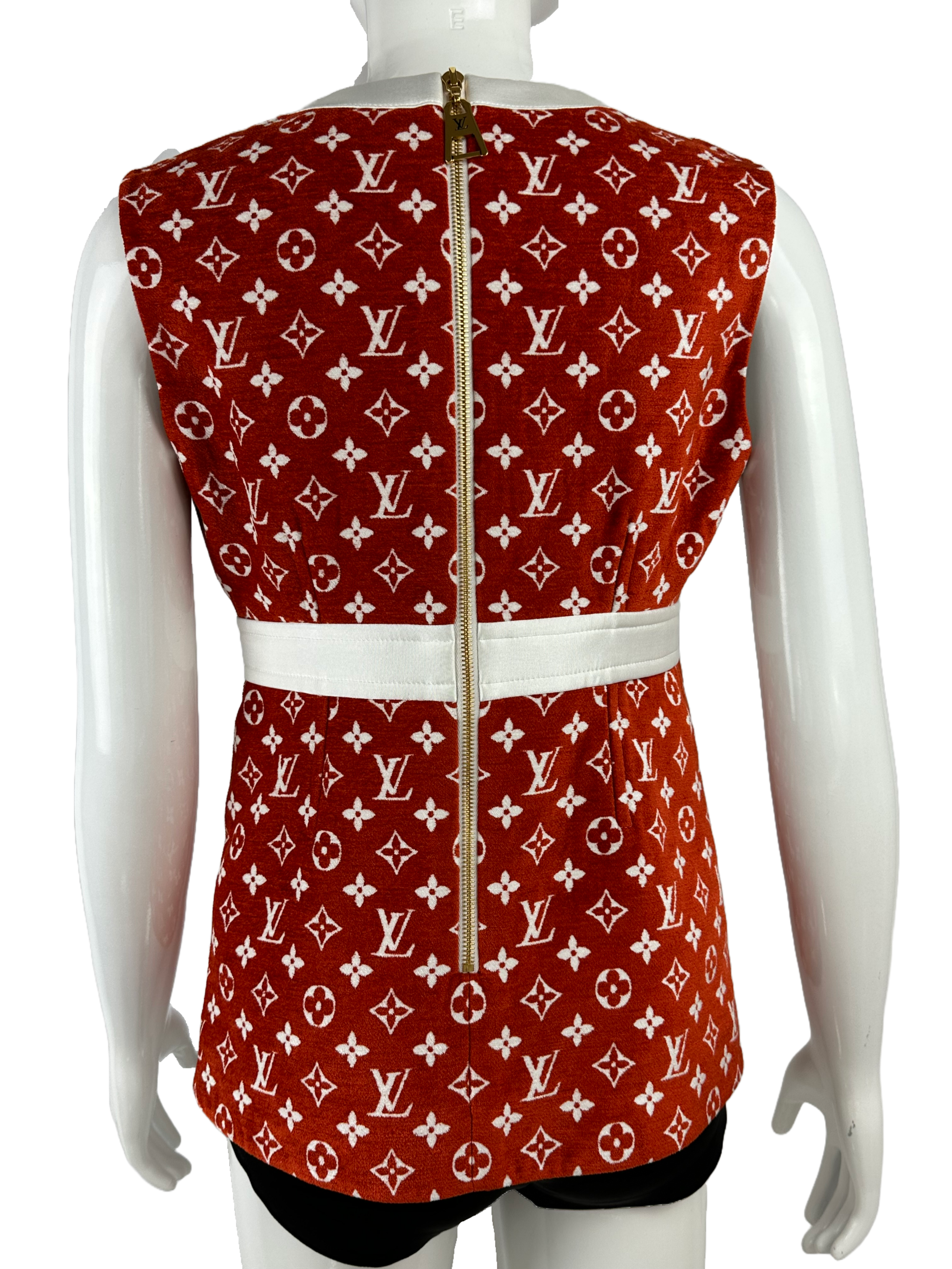 Louis Vuitton orange Towelling Monogram top - size 38 FR