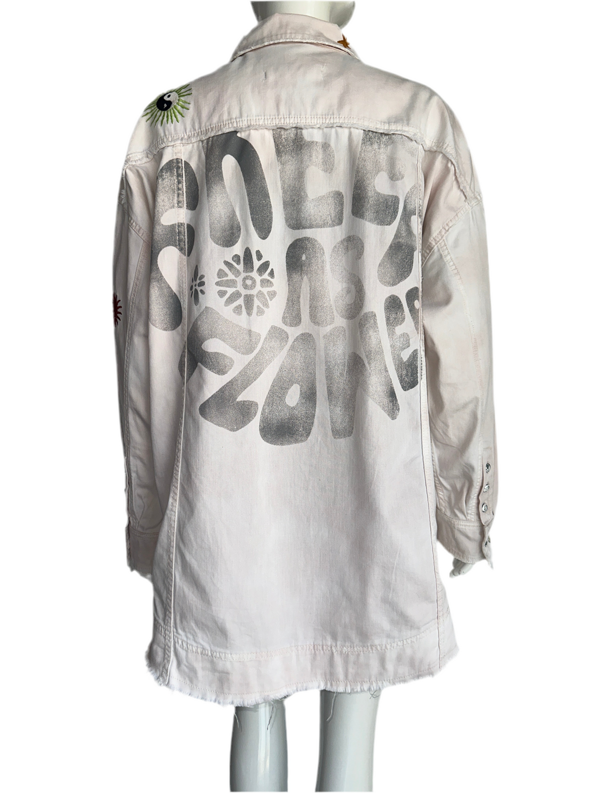 We the free white jacket with multi-pattern - size 40