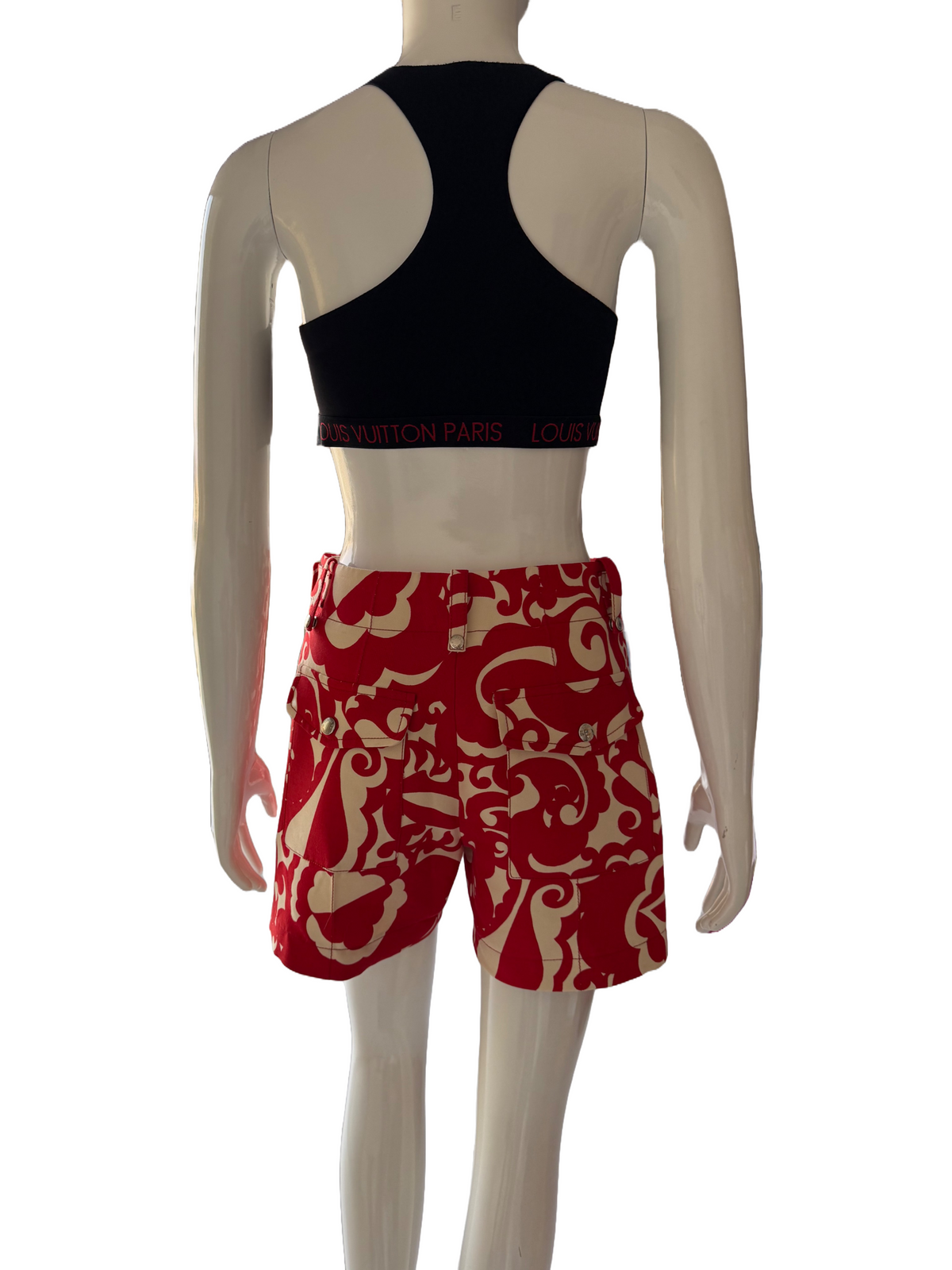 Louis Vuitton red and white safari shorts - size 34