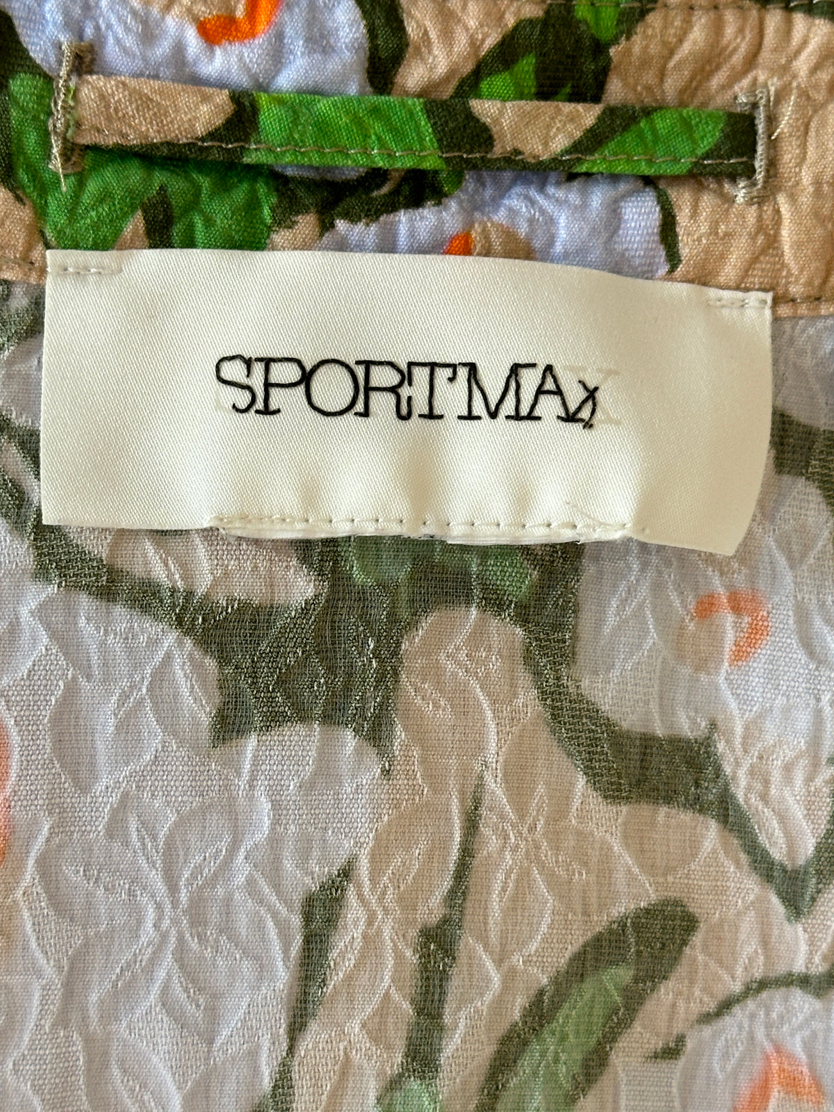 SportMax long cream floral shirt - size 36