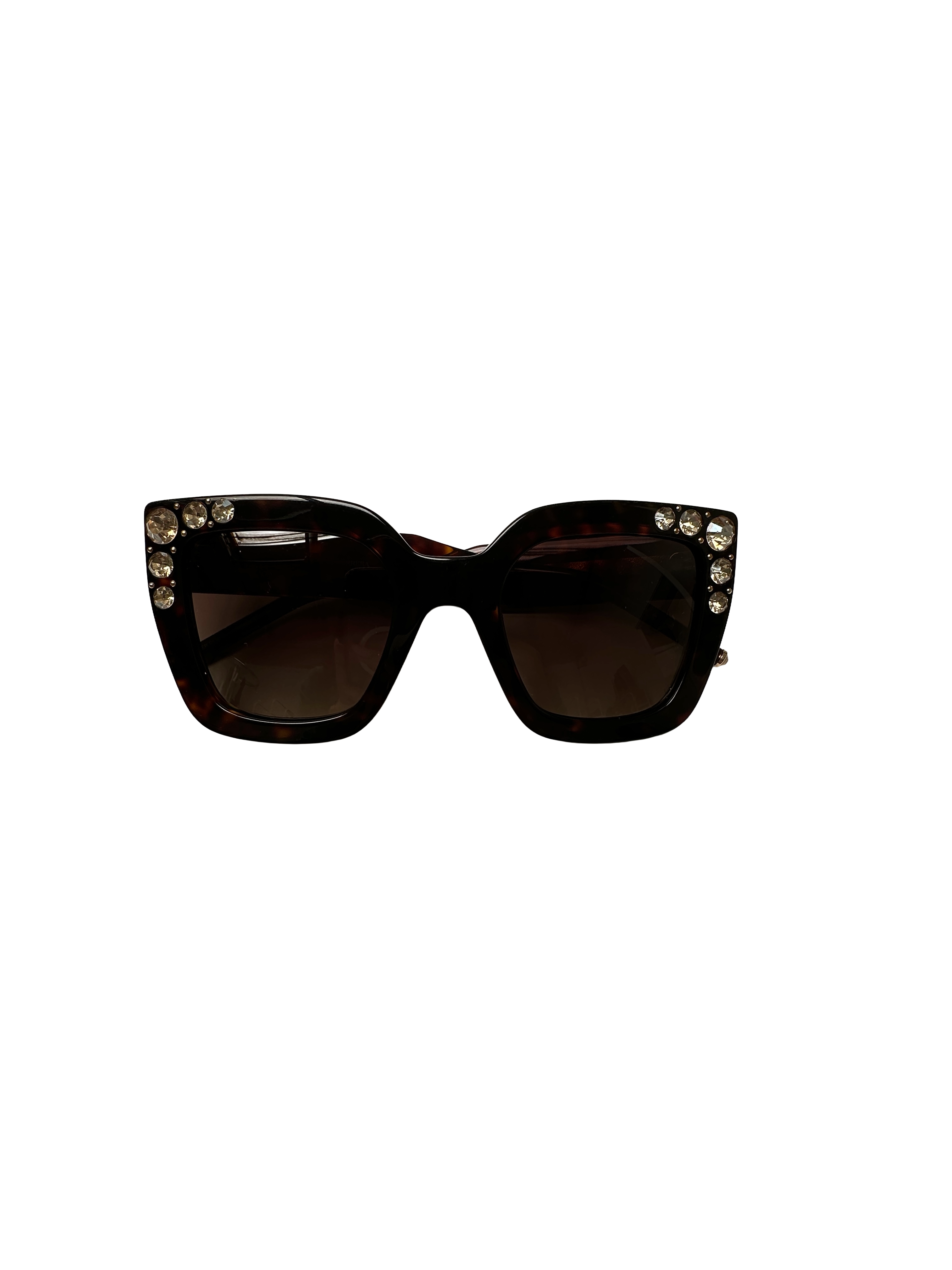 Carolina Herrera brown sunglasses with rhinestones