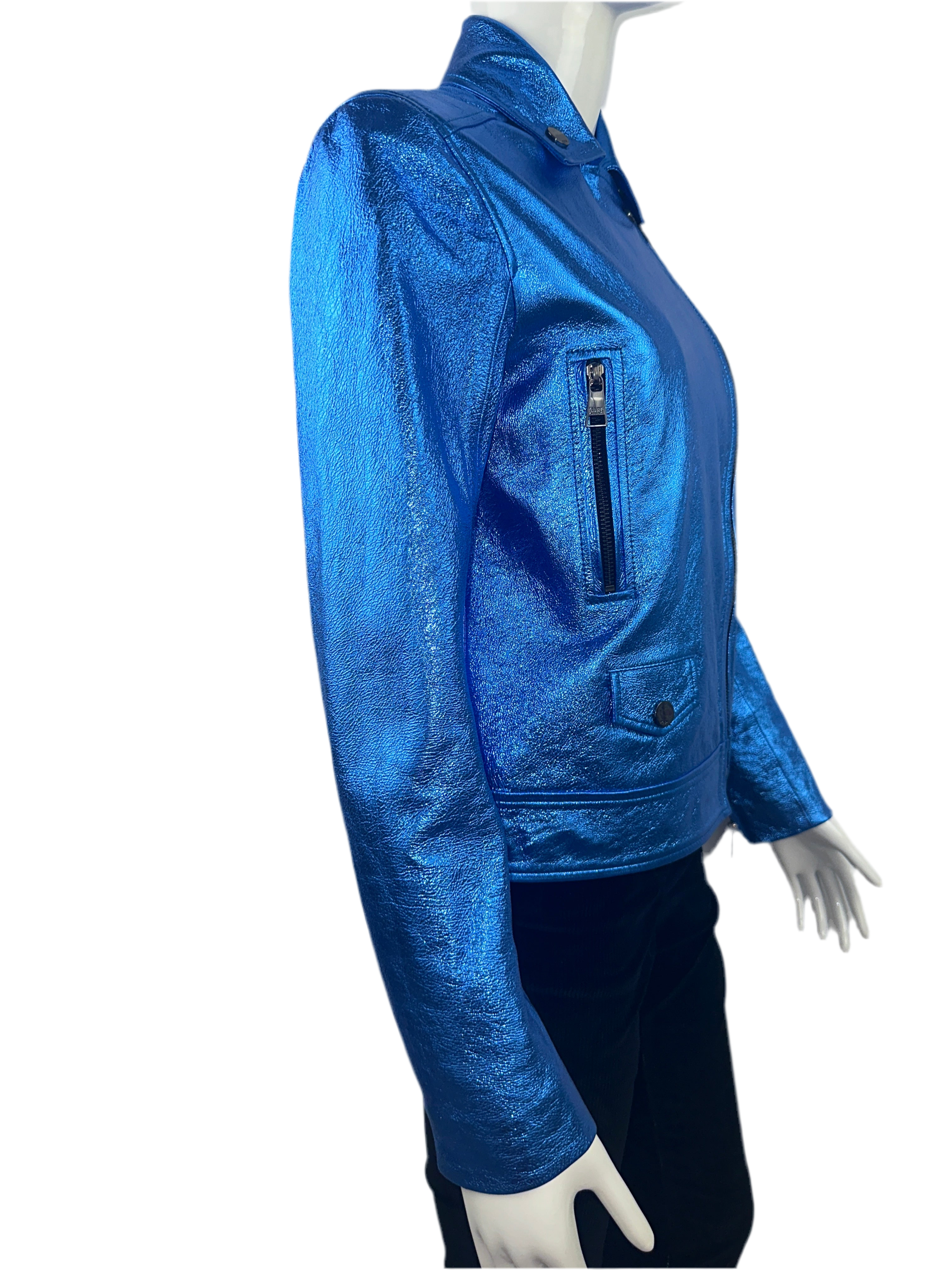 Karl Lagerfeld metallic blue jacket - size 34