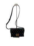 Escada quilted leather bag with multicolor crystals