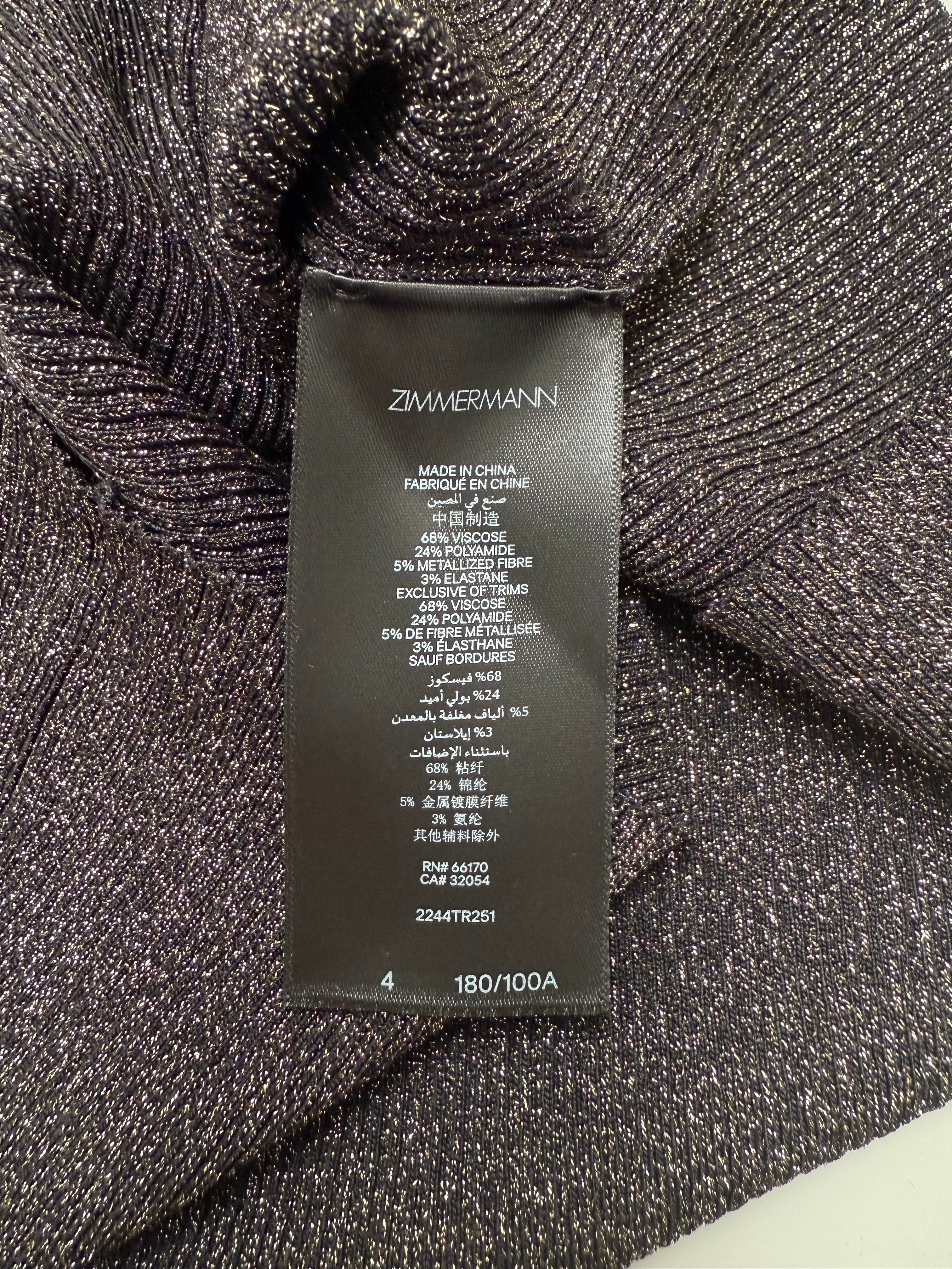 Zimmermann crush metallic off-shoulder top - size IT48