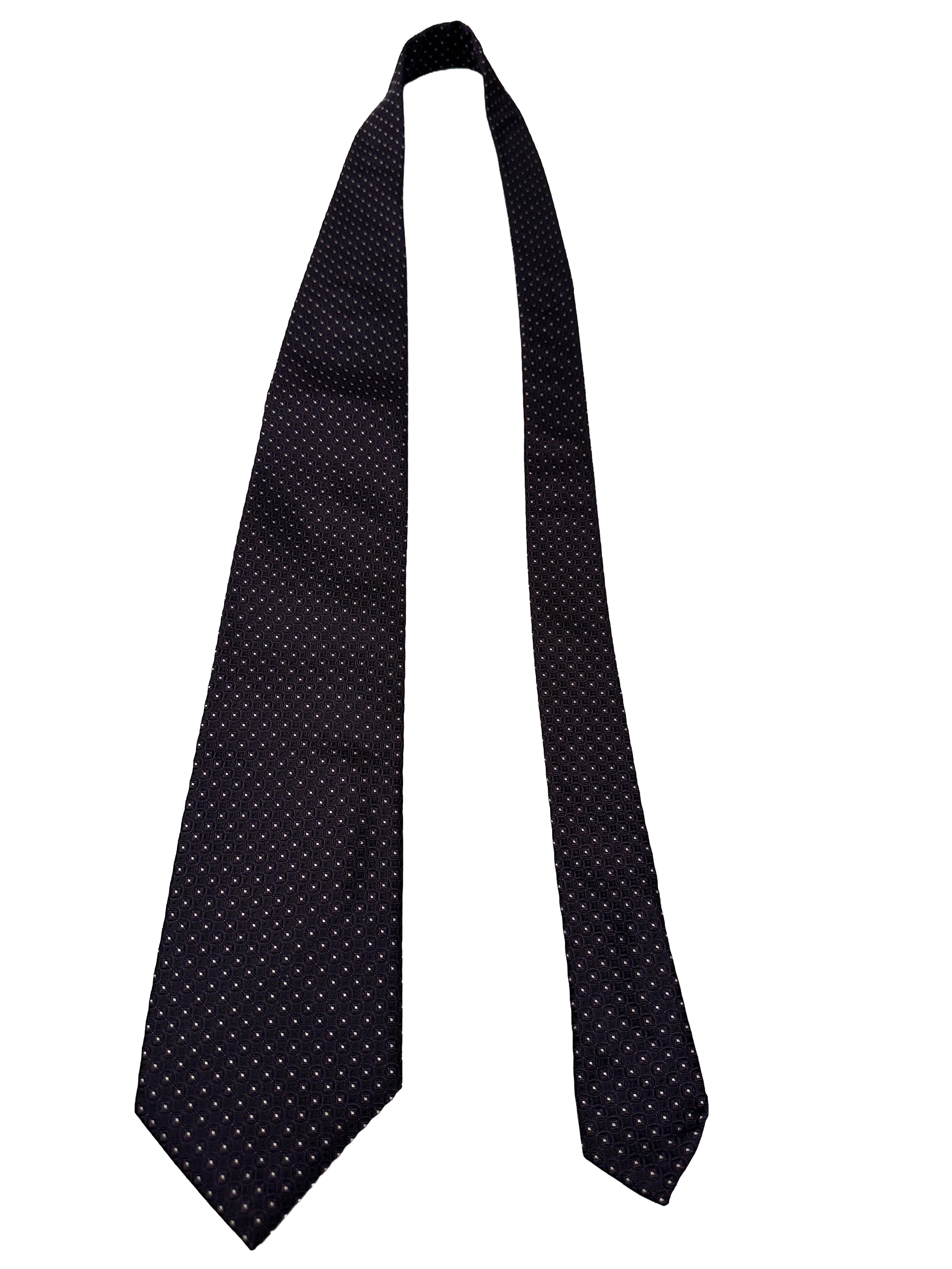 Canali silk tie (navy geometric pattern)