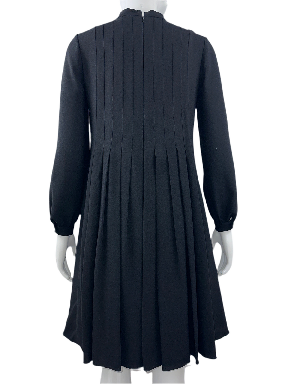 Dior black V-neck dress with pleats - size 34