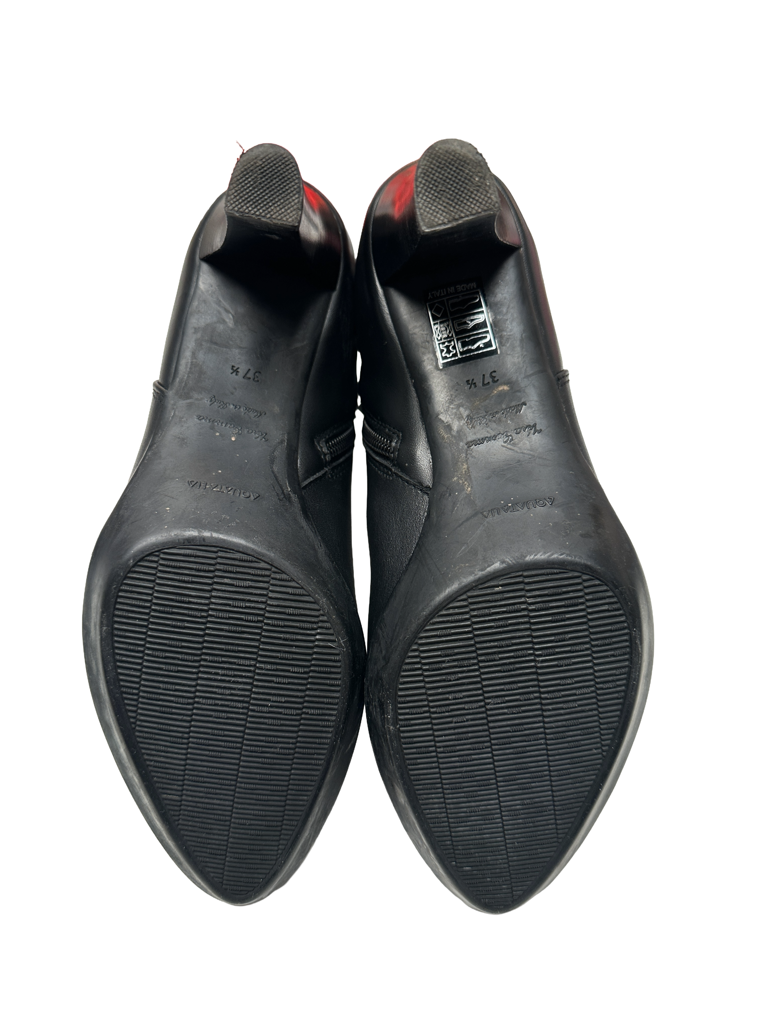 Aquatalia black leather heeled ankle boots - size 37.5