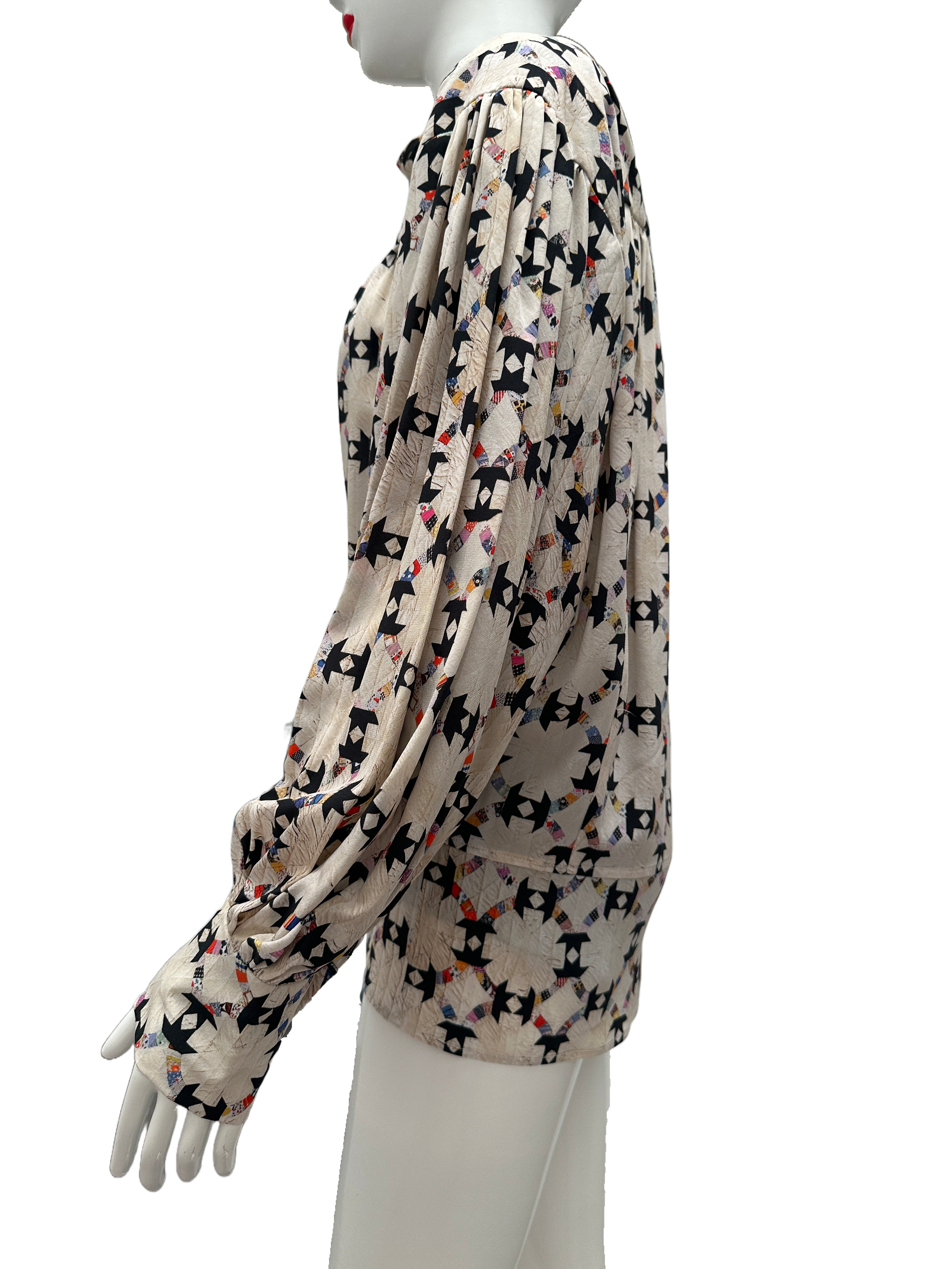 Isabel Marant cream blouse with multicolor pattern - size 38