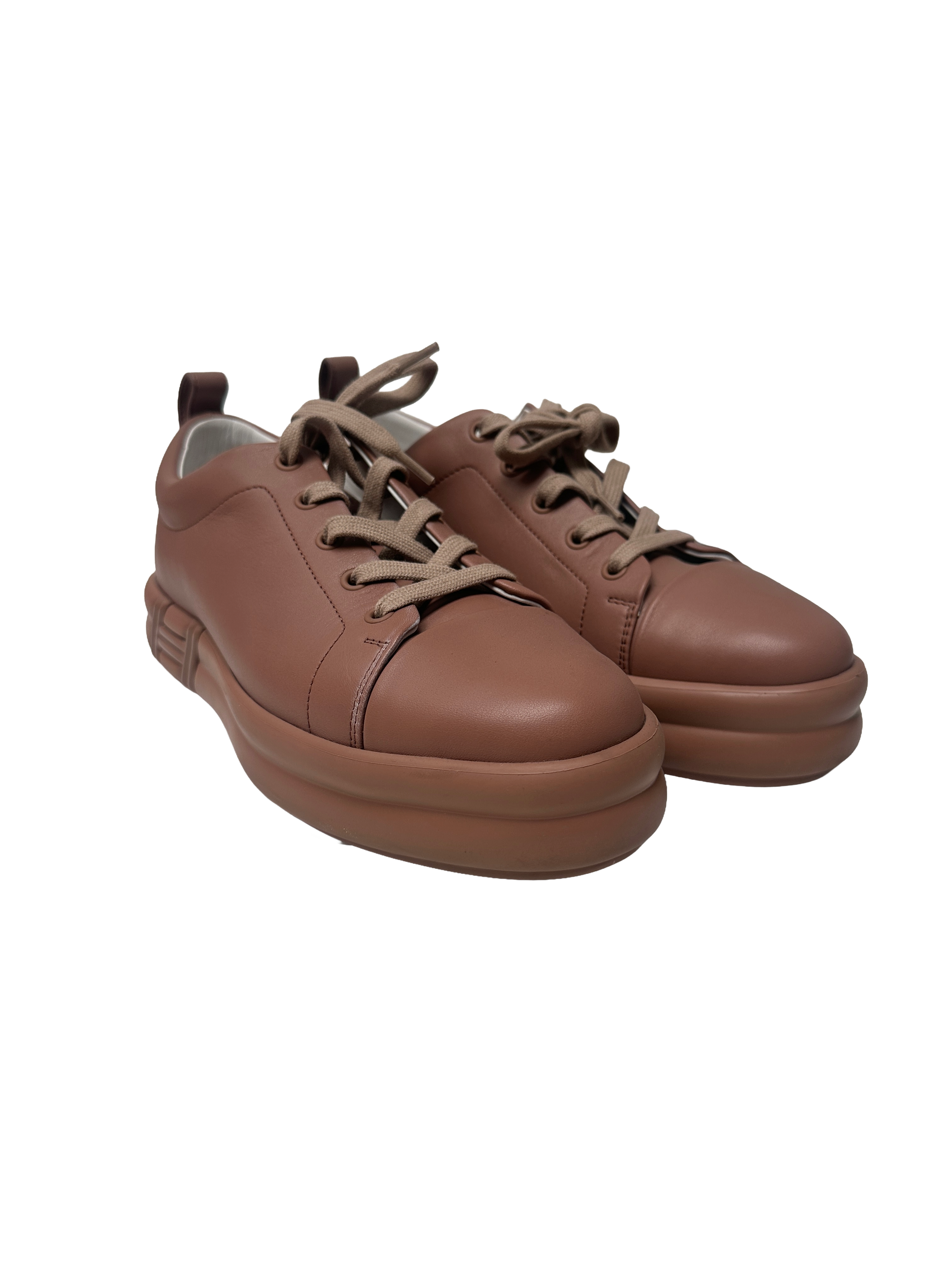 Hermes day sneakers nude leather - size 39.5