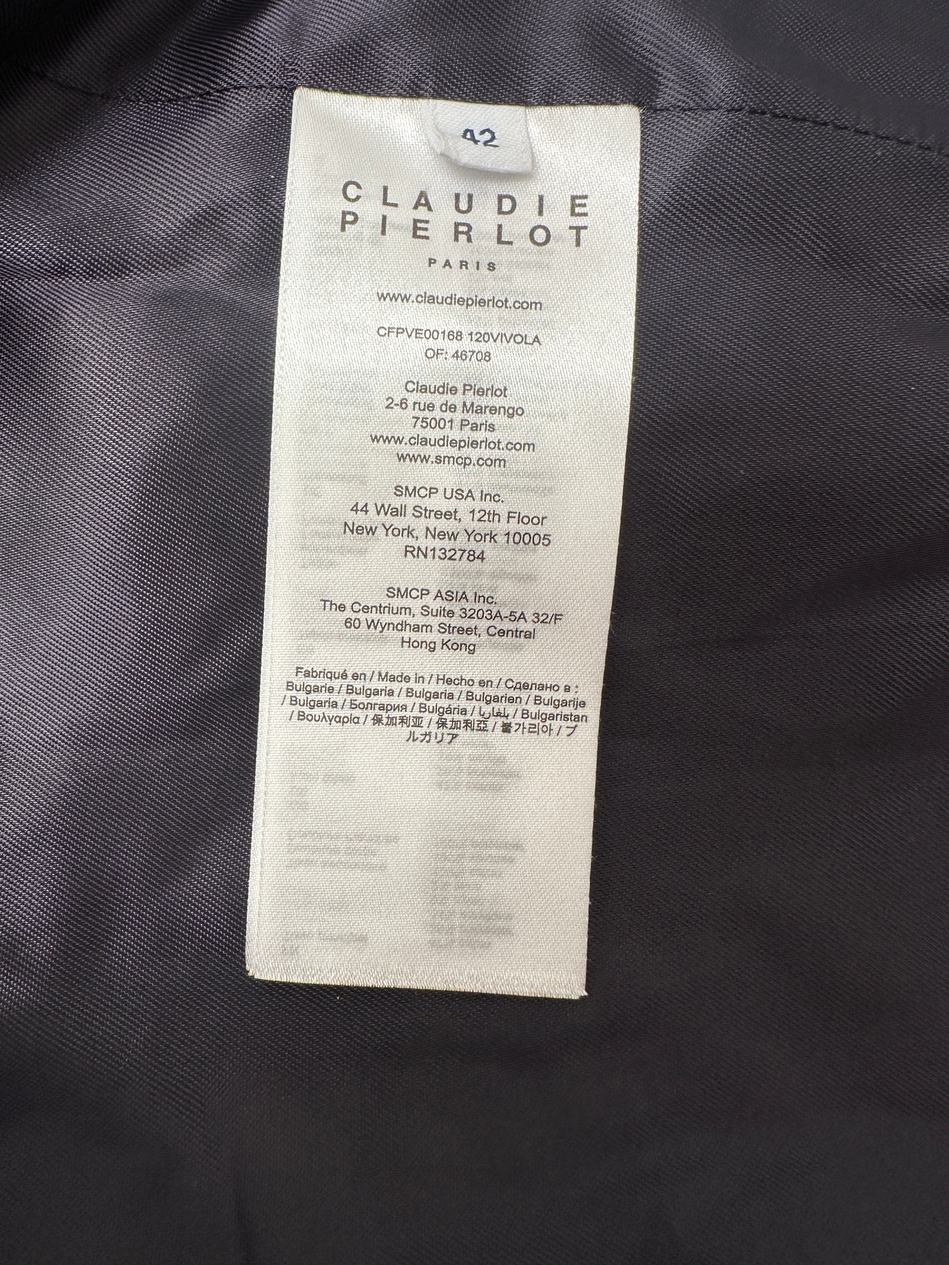 Claudie Pierlot blue tweed cropped jacket - size 42