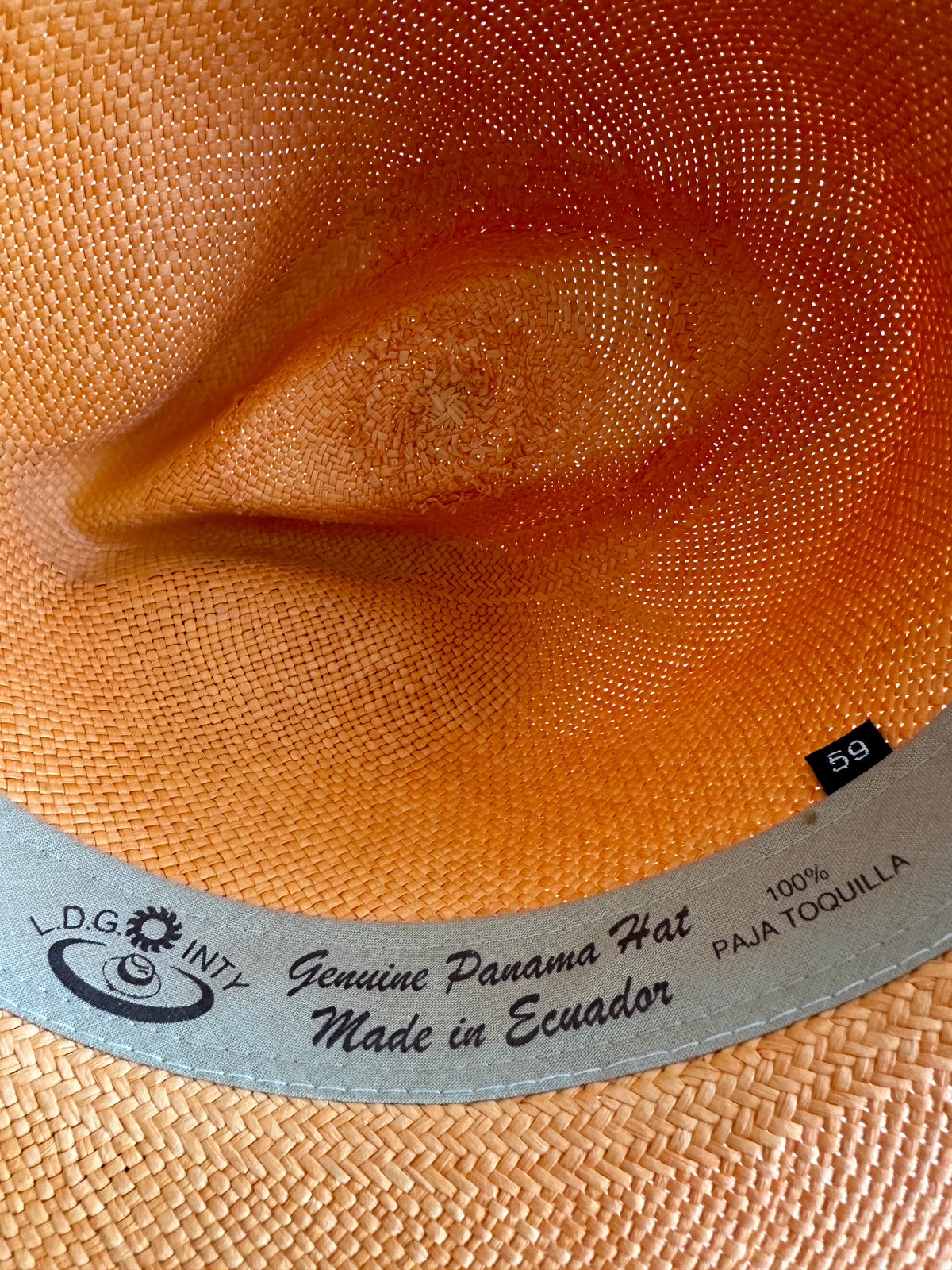 LDG INTY orange panama with orange ribbon - size 59