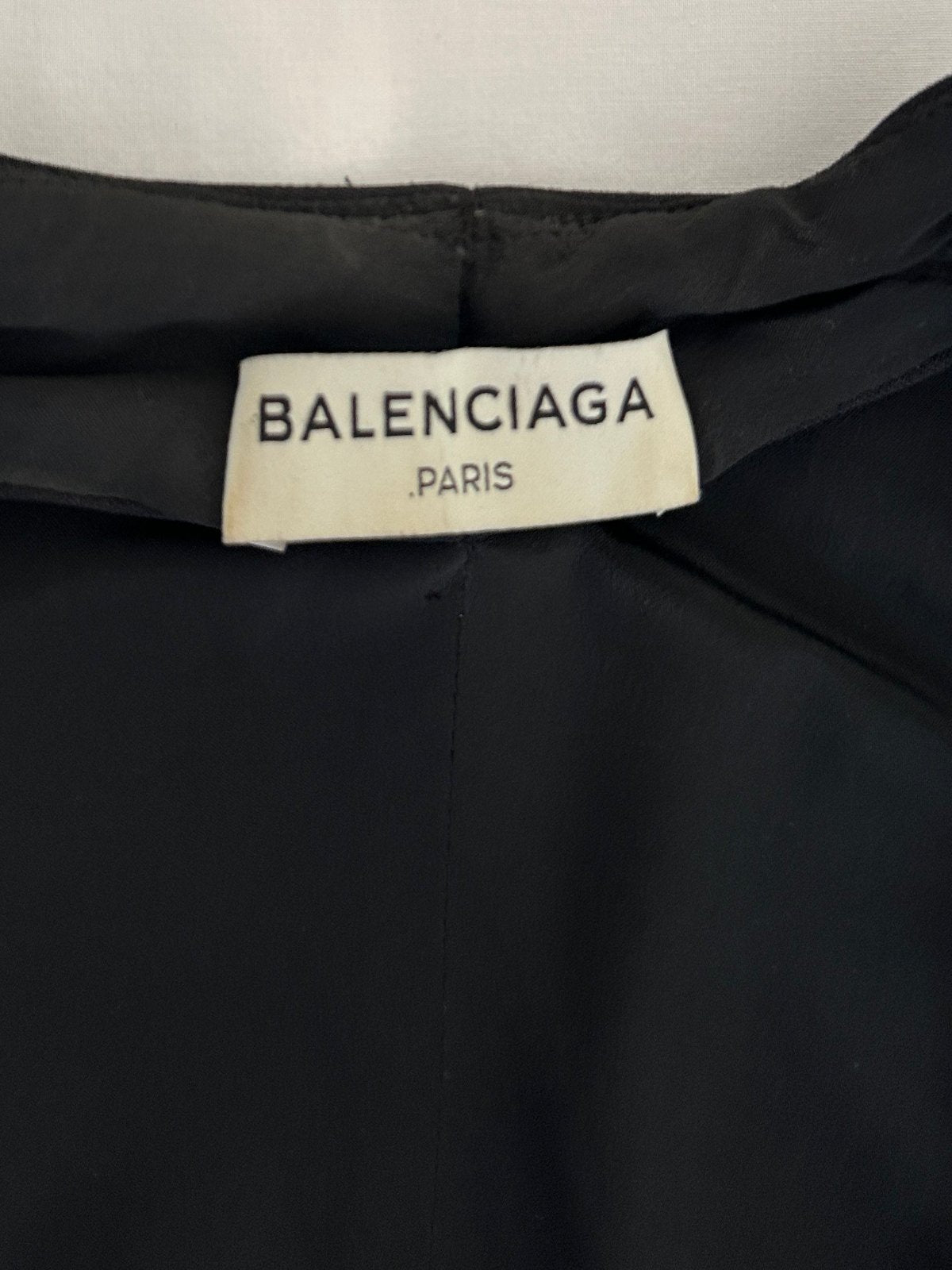 Balenciaga black draped top with gold detail - size 38