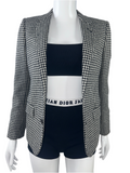 Saint Laurent houndstooth jacket with black elbows - size 36