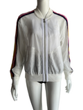 Karl Lagerfeld mesh bomber with logo tape - size 36