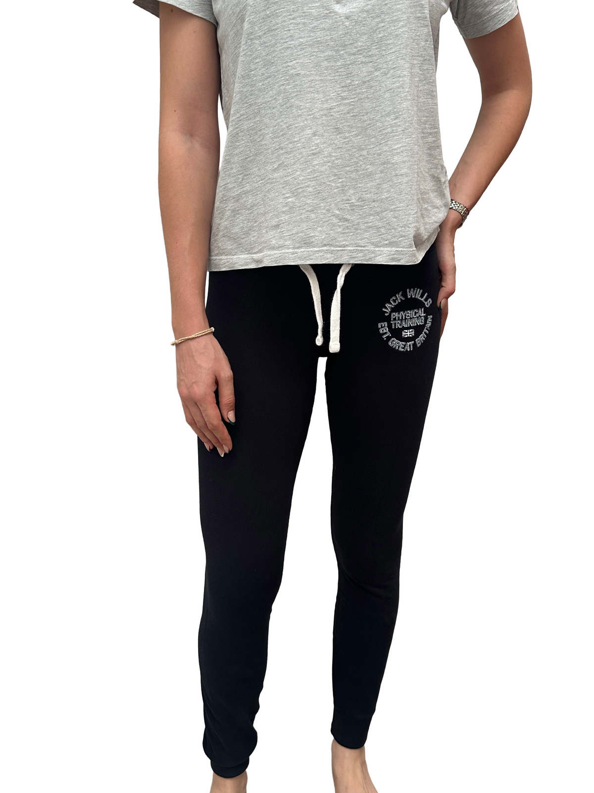 Jack Wills black jogging with white details - size 36