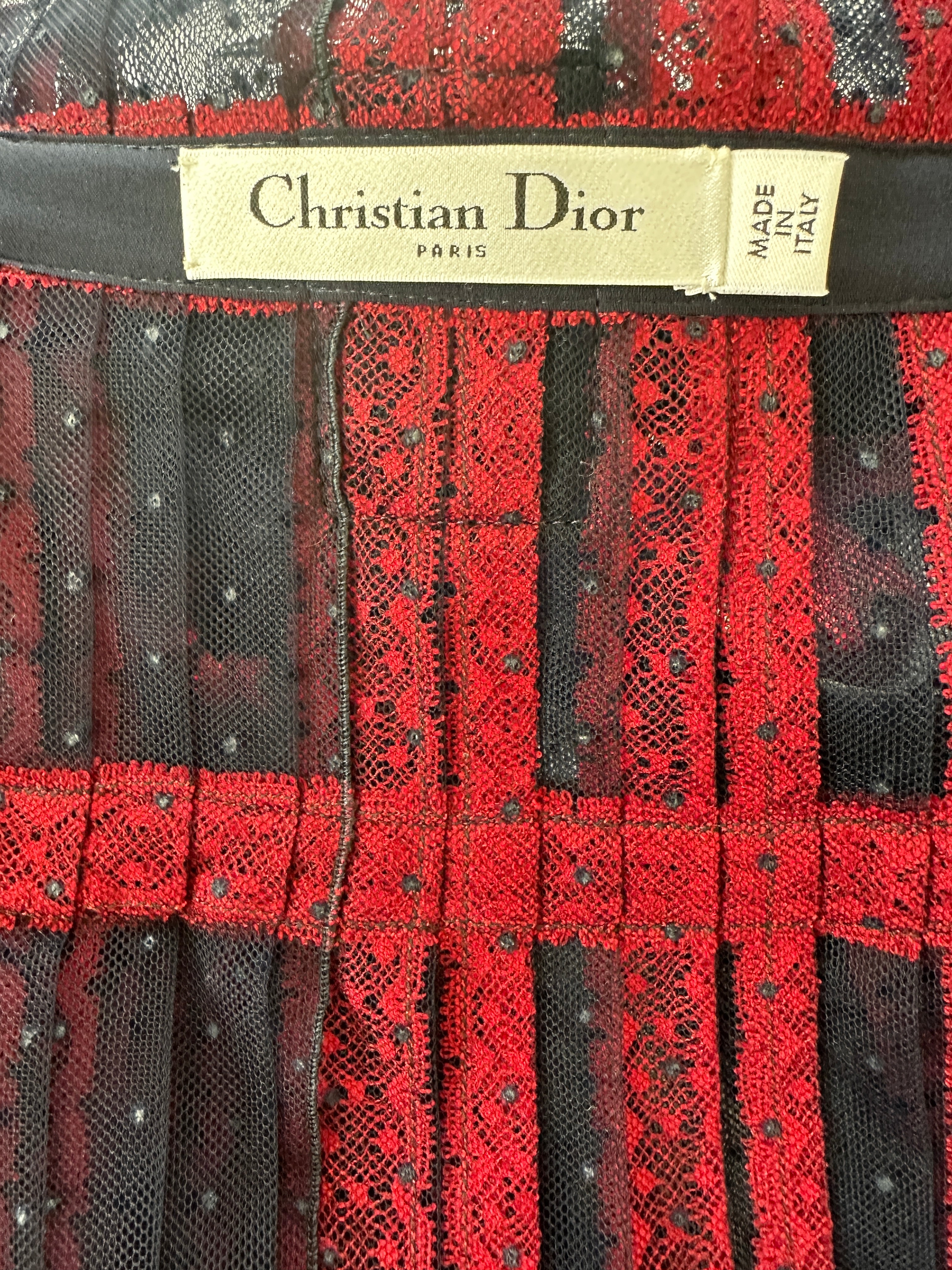 Dior blue and red plaid skirt - size 34