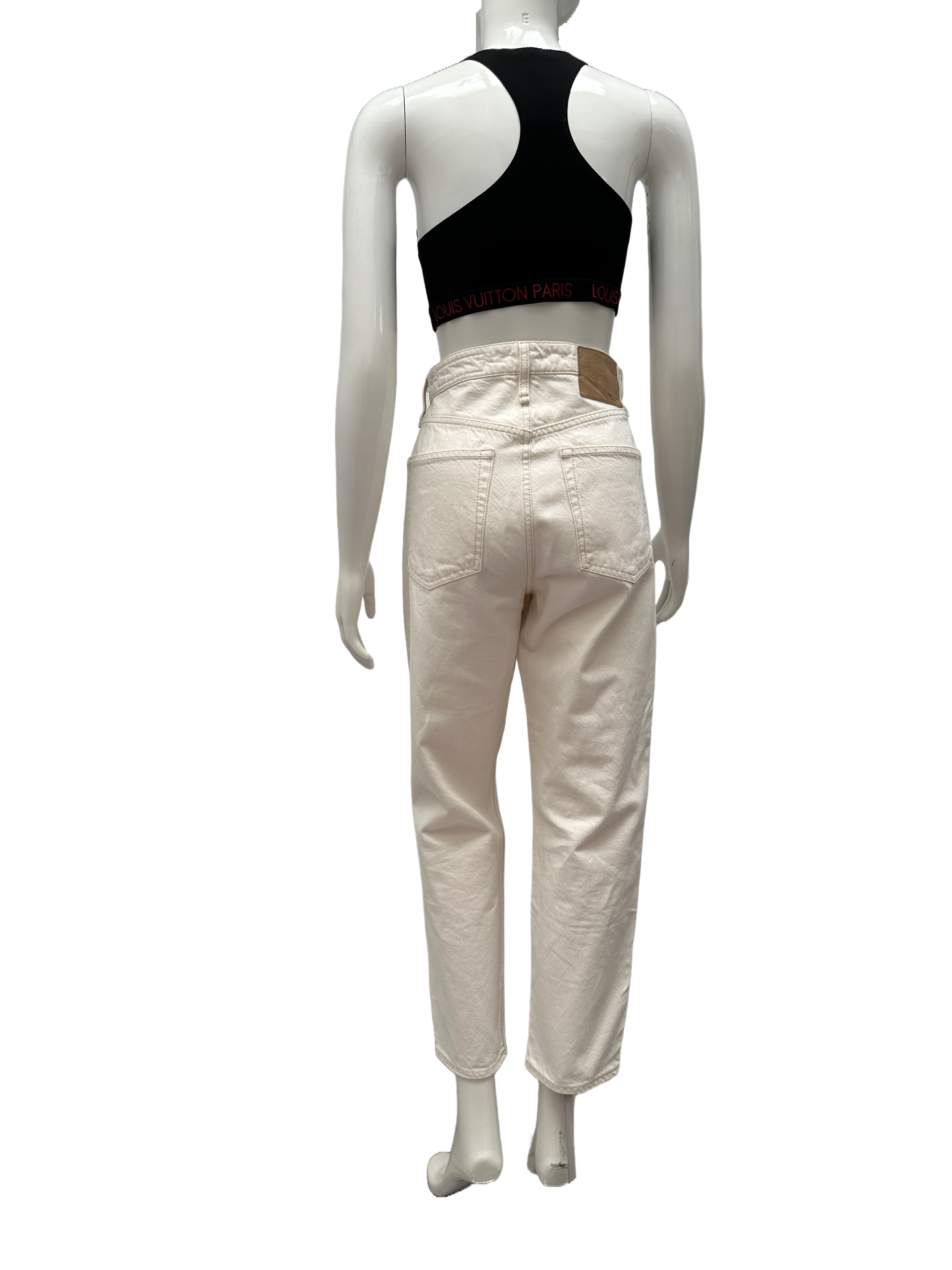 Rag & Bone white Alissa high-rise barrel leg - size 26