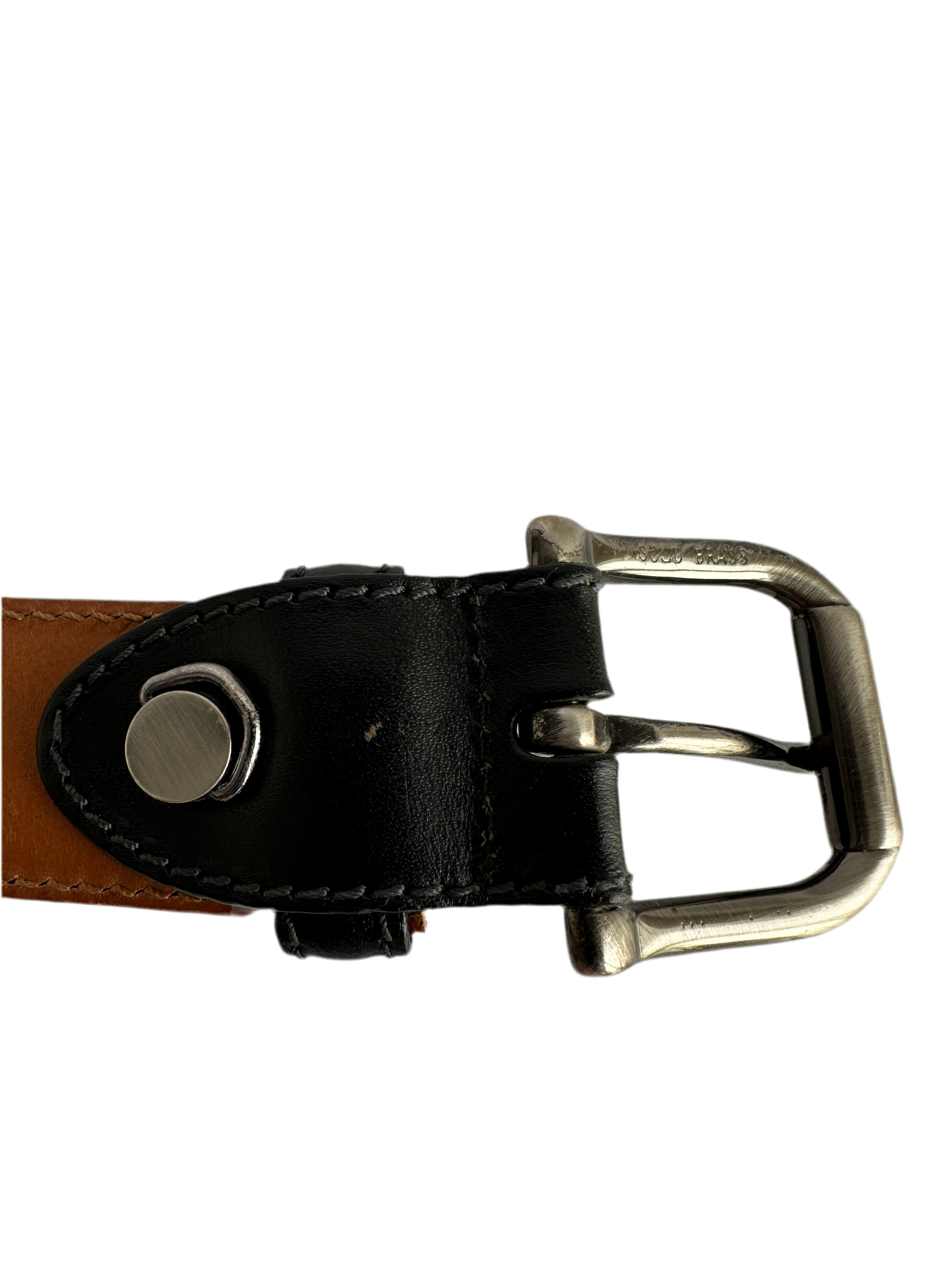 The Bridge black leather belt