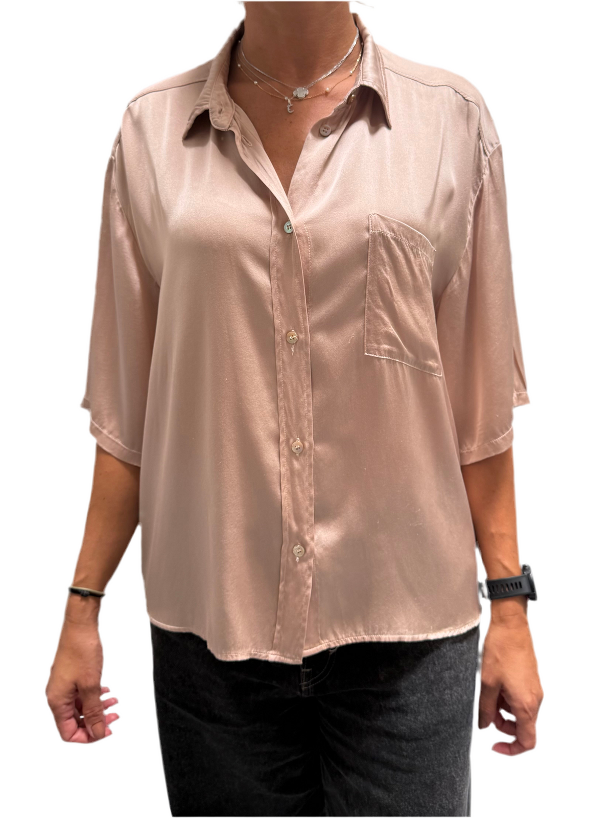 Forte_forte pink satin shirt - size 38