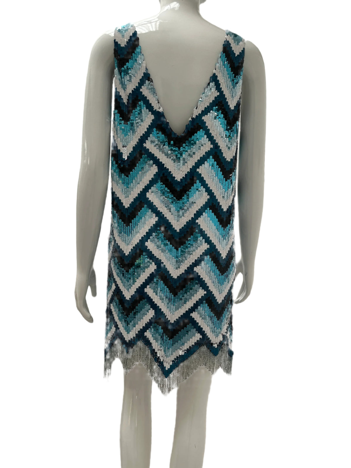 Elisabetta Franchi blue/green sequin cocktail dress - size 40IT