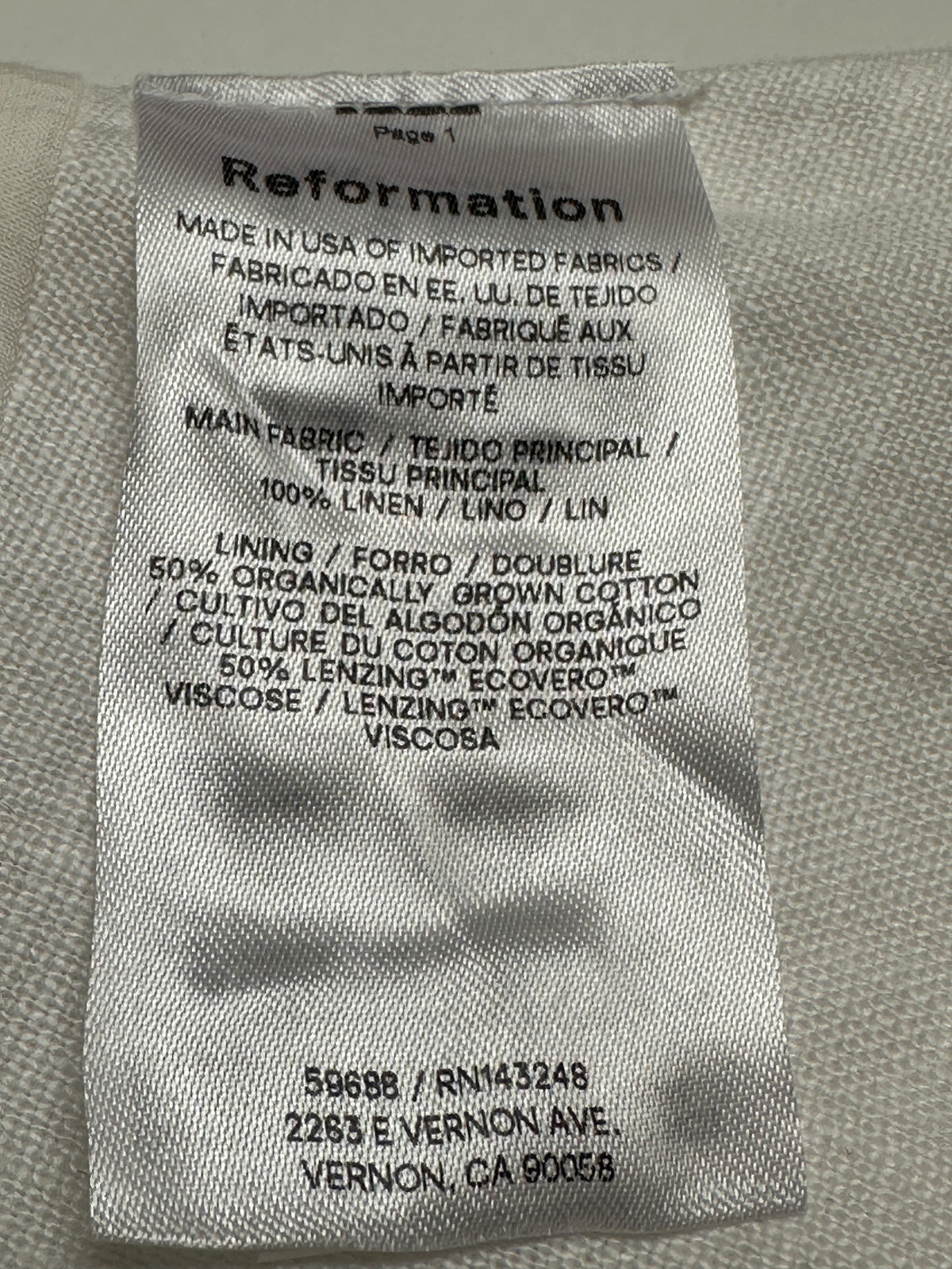 Reformation white round neck top - size 36