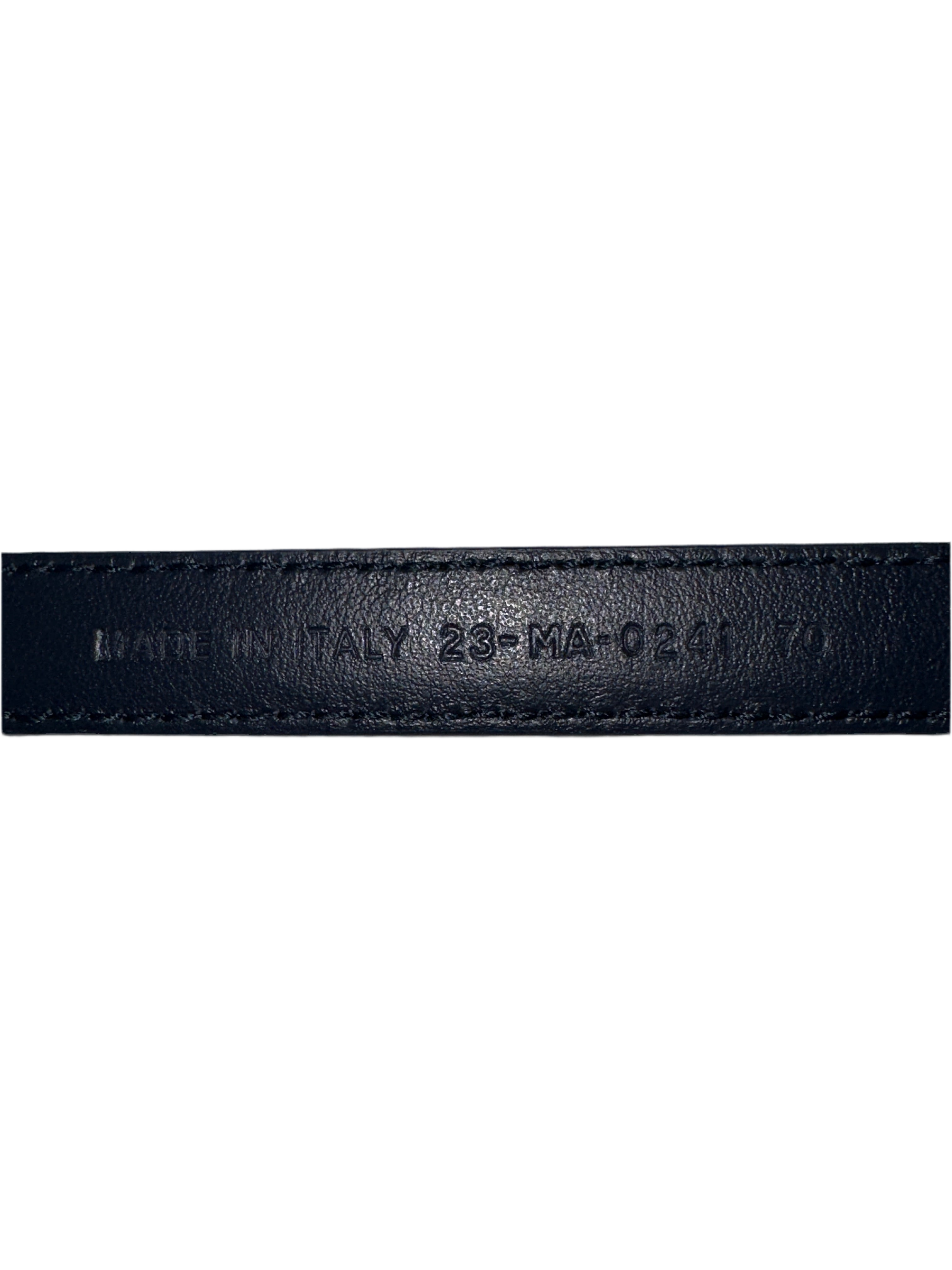 Dior ID Fine Full leather belt Navy blue belt with red hearts