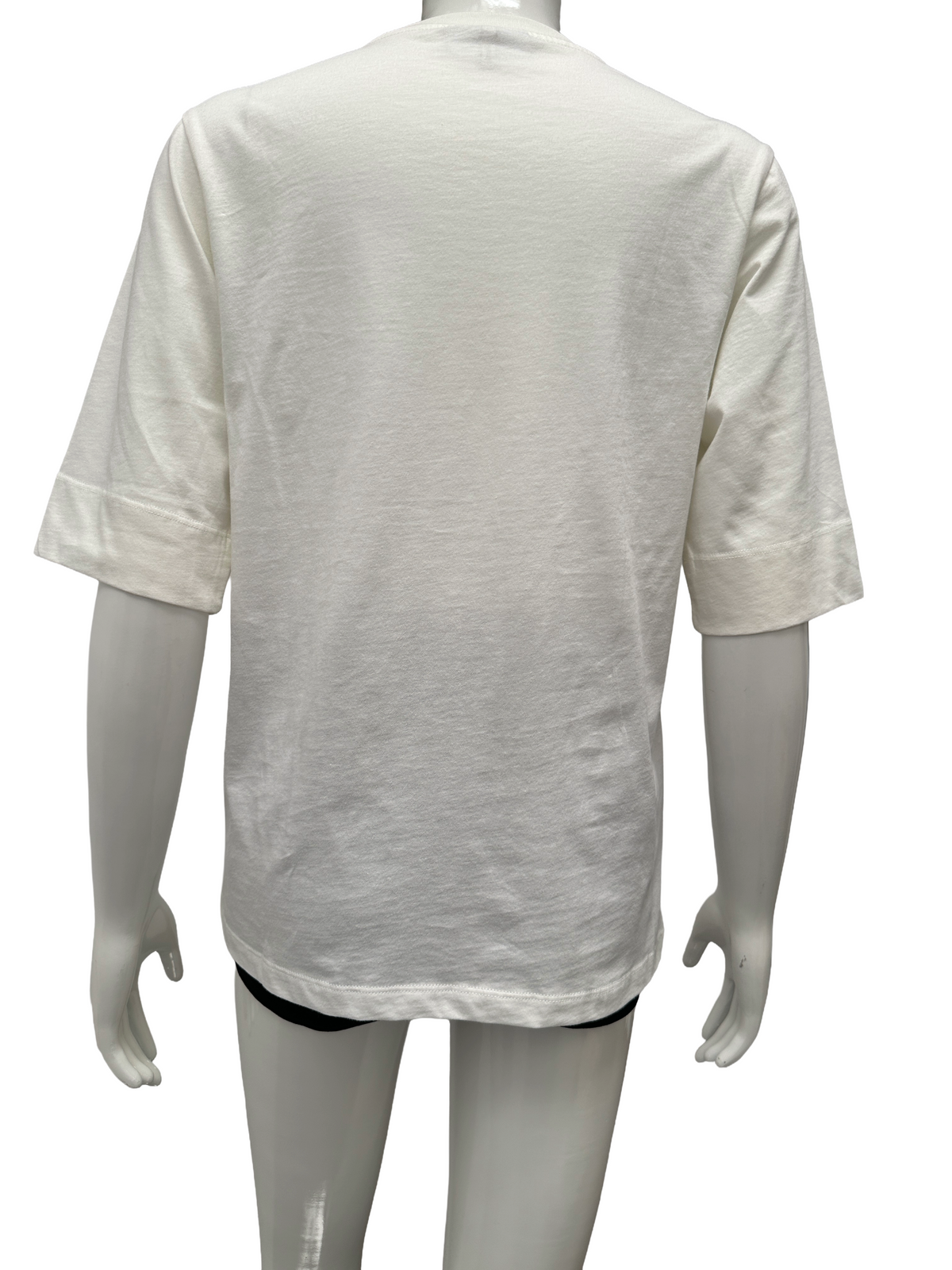 Ganni white tee-shirt with grey details - size 38