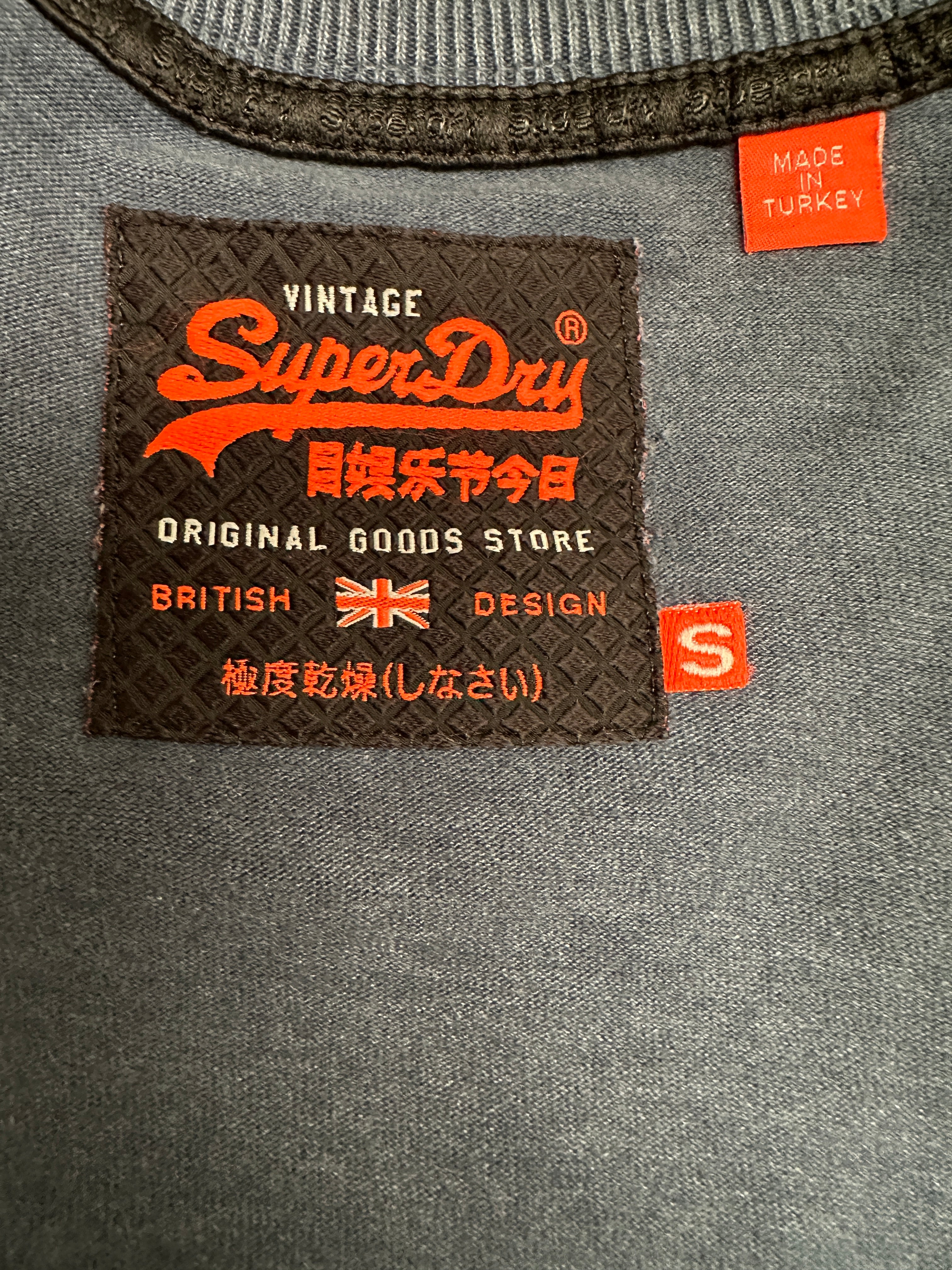 Superdry blue vintage logo long sleeve t-shirt - size S