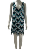 Elisabetta Franchi blue/green sequin cocktail dress - size 40IT