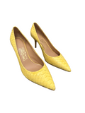 Salvatore Ferragamo yellow python susi pumps - size 37.5
